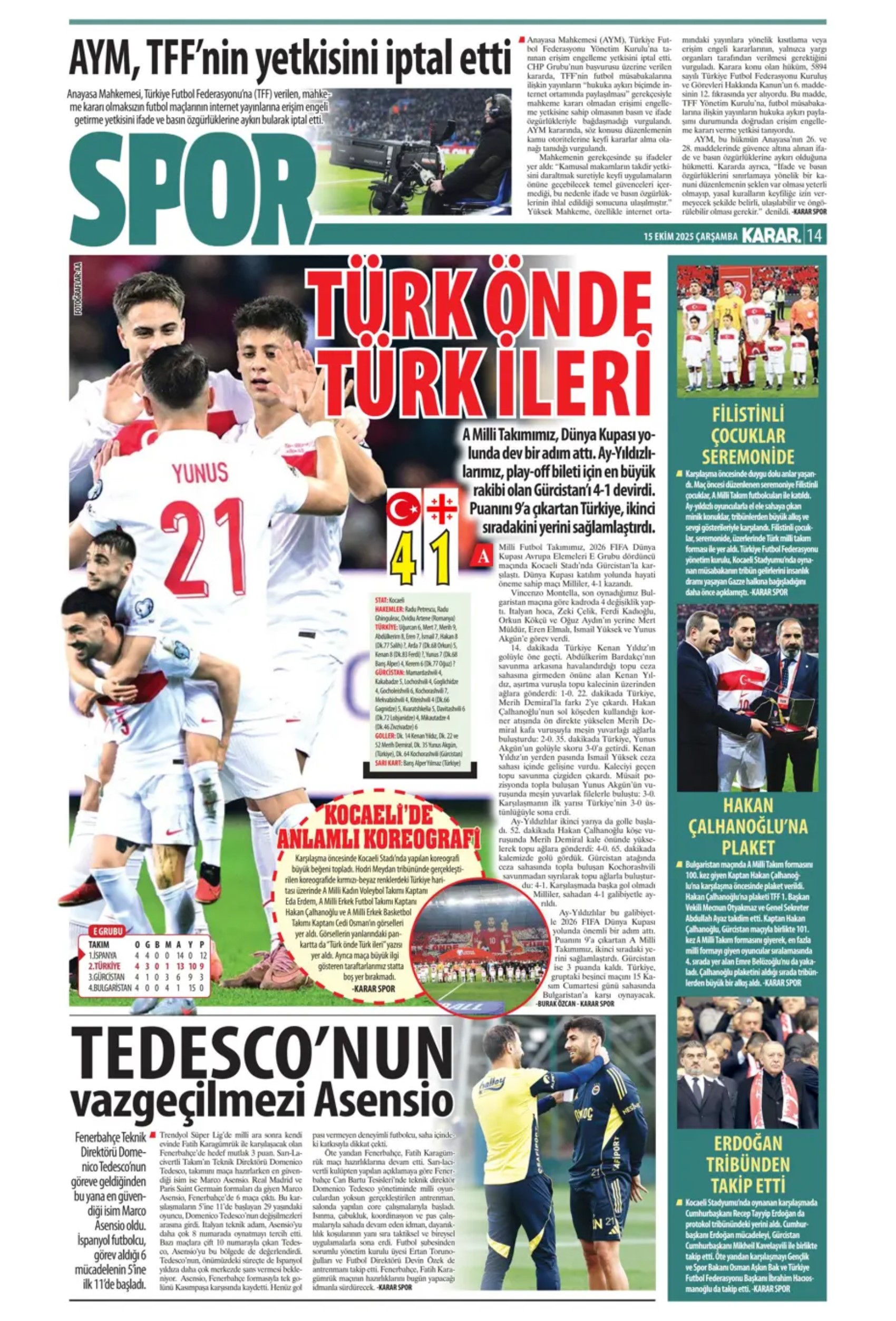 Sporda günün manşetleri... Fenerbahçe'de gözler Sadettin Saran'da