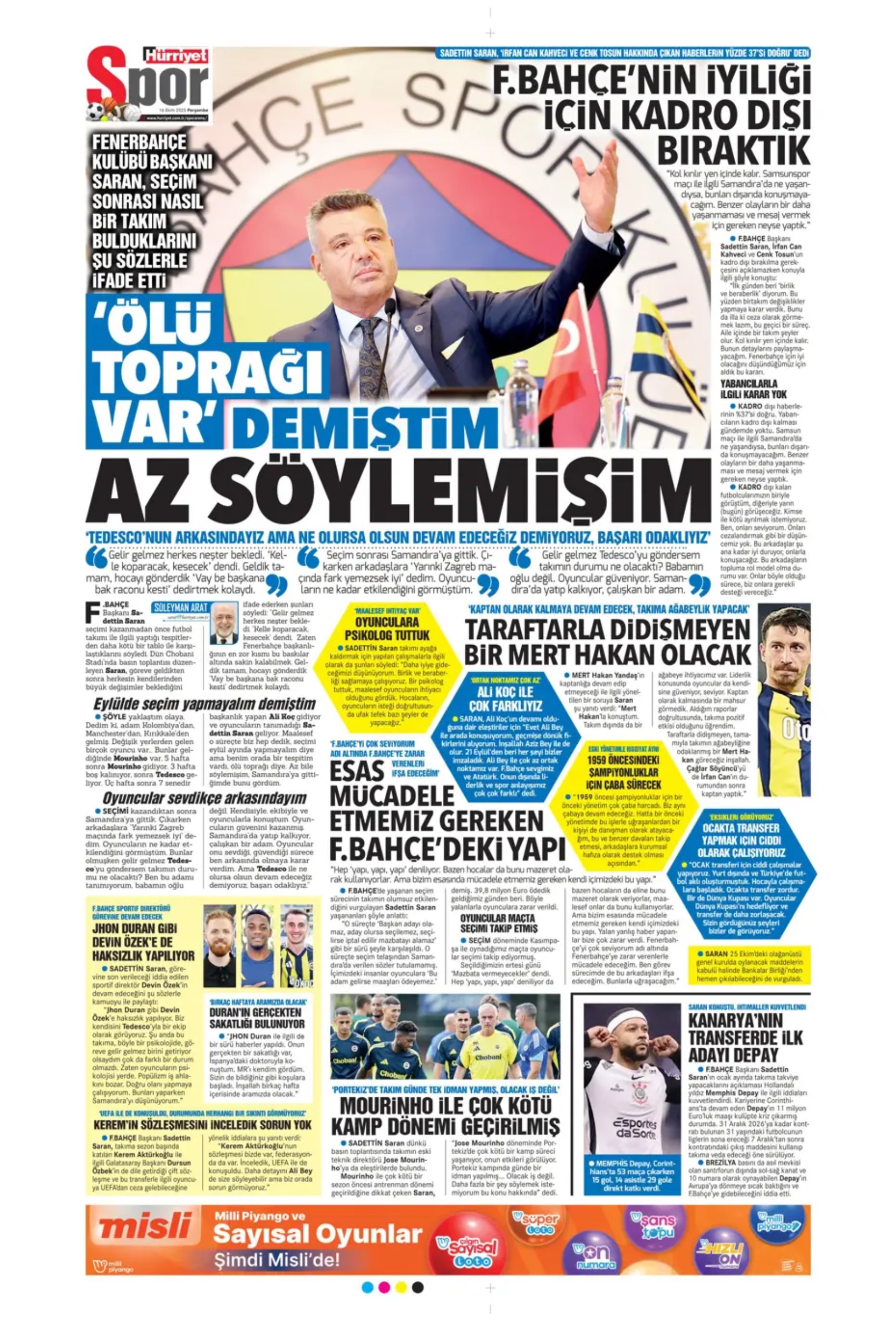 Sporda günün manşetleri... Fenerbahçe, santrafor transferinde gözünü o isme dikti