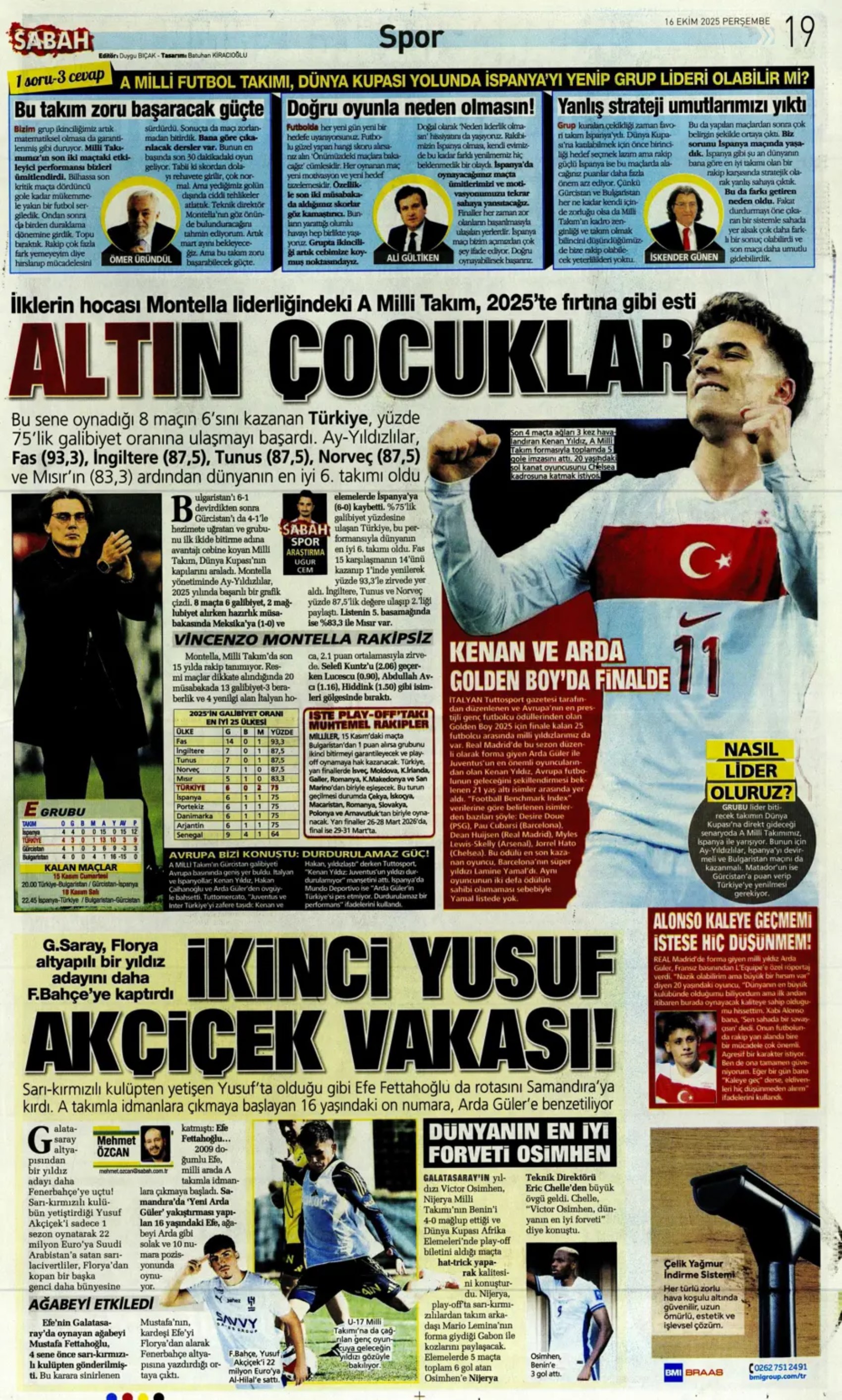Sporda günün manşetleri... Fenerbahçe, santrafor transferinde gözünü o isme dikti