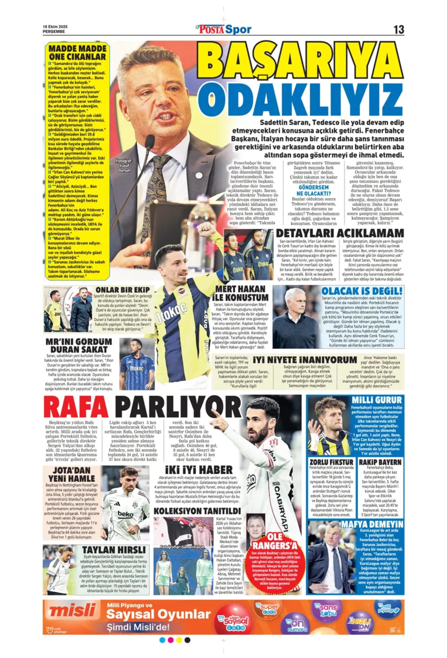 Sporda günün manşetleri... Fenerbahçe, santrafor transferinde gözünü o isme dikti