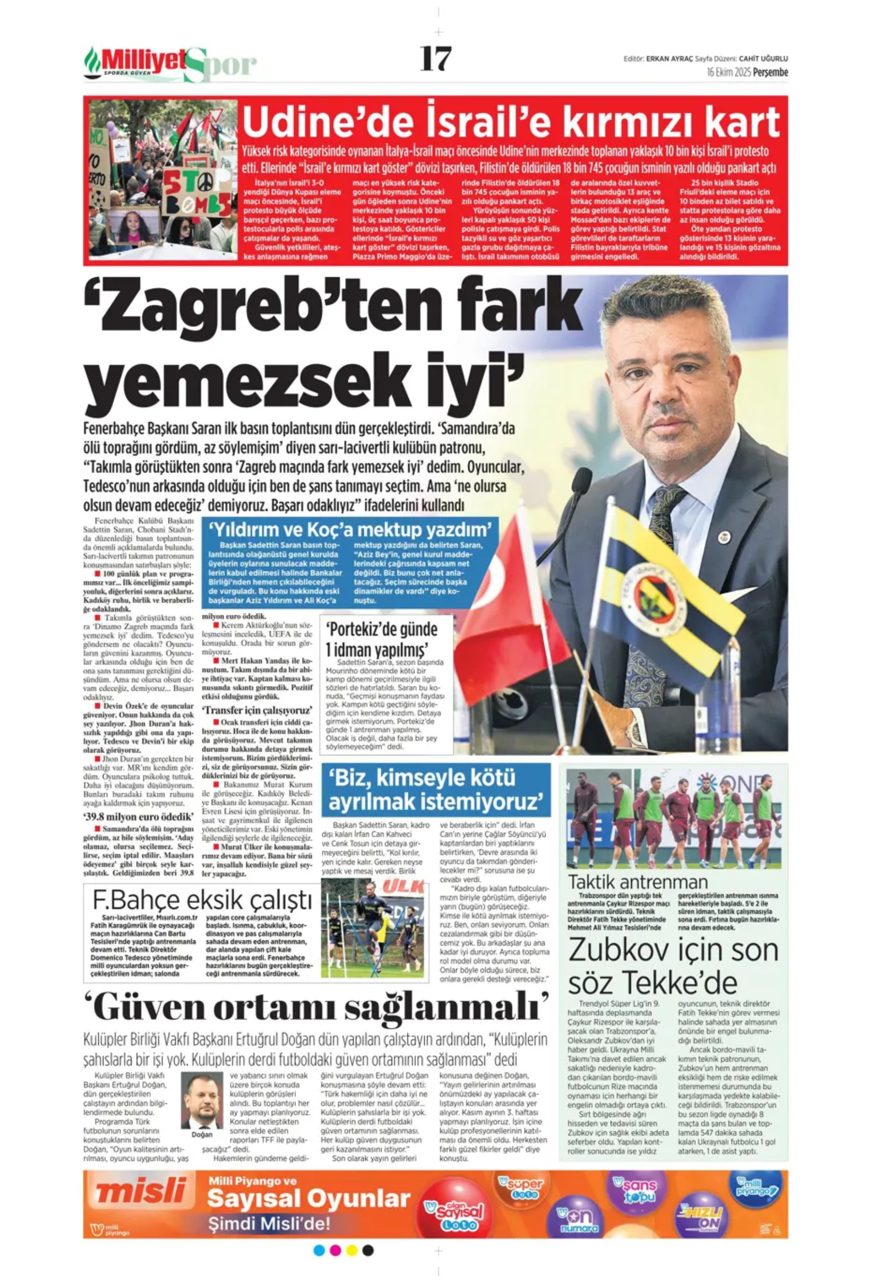 Sporda günün manşetleri... Fenerbahçe, santrafor transferinde gözünü o isme dikti