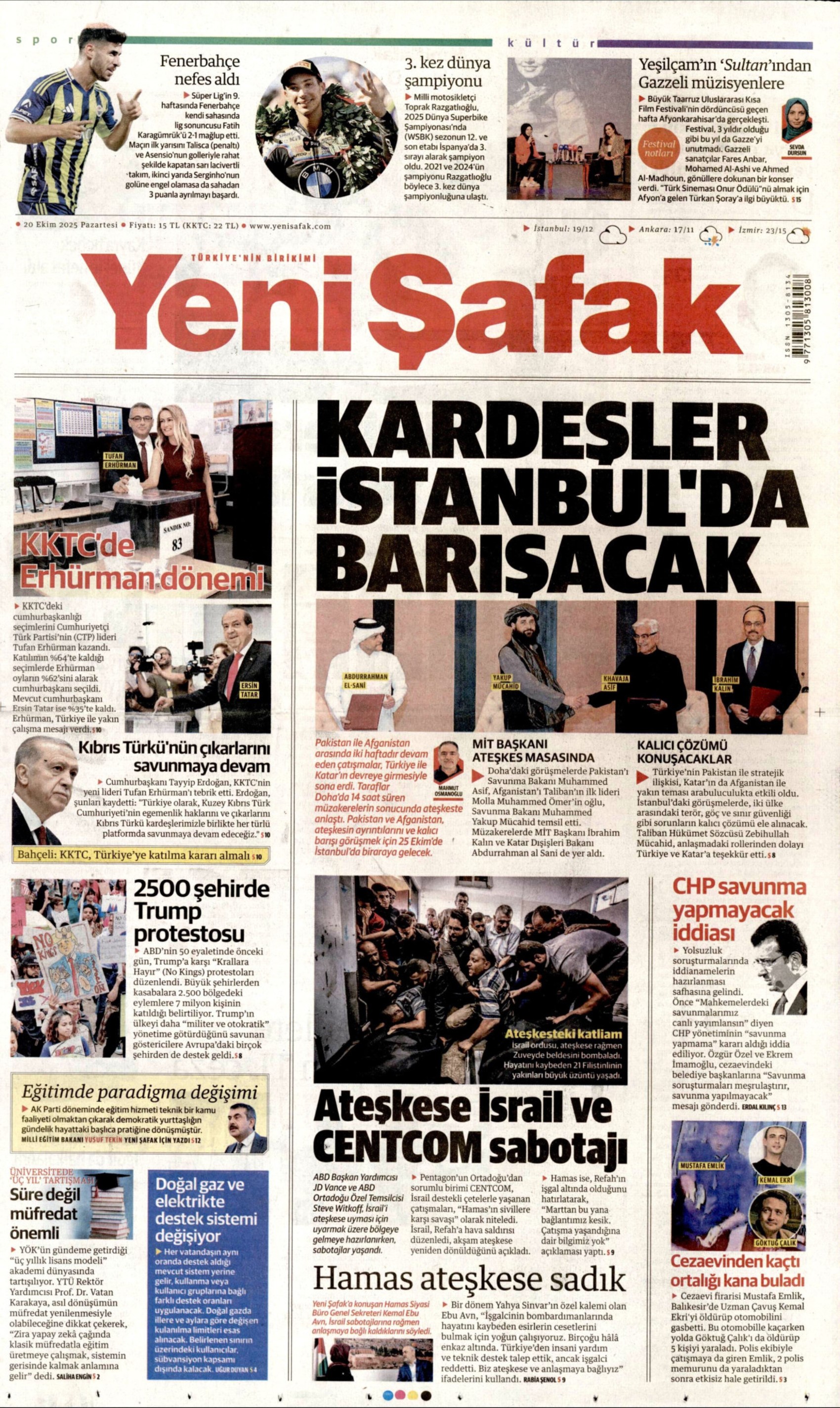 Tufan Erhürman kazandı: Gazeteler KKTC seçimlerinin sonucunu nasıl gördü? (20 Ekim 2025 gazete manşetleri)