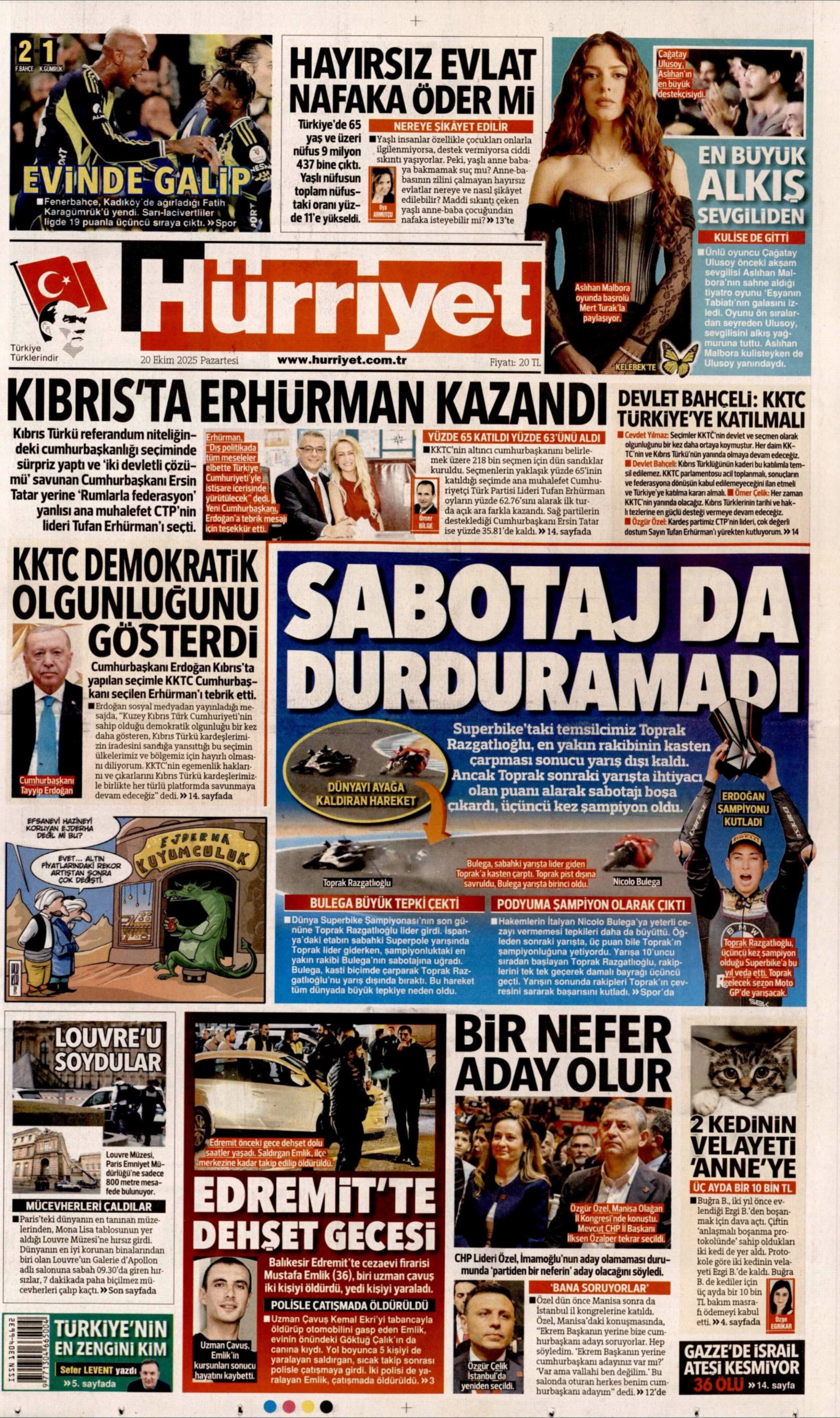 Tufan Erhürman kazandı: Gazeteler KKTC seçimlerinin sonucunu nasıl gördü? (20 Ekim 2025 gazete manşetleri)