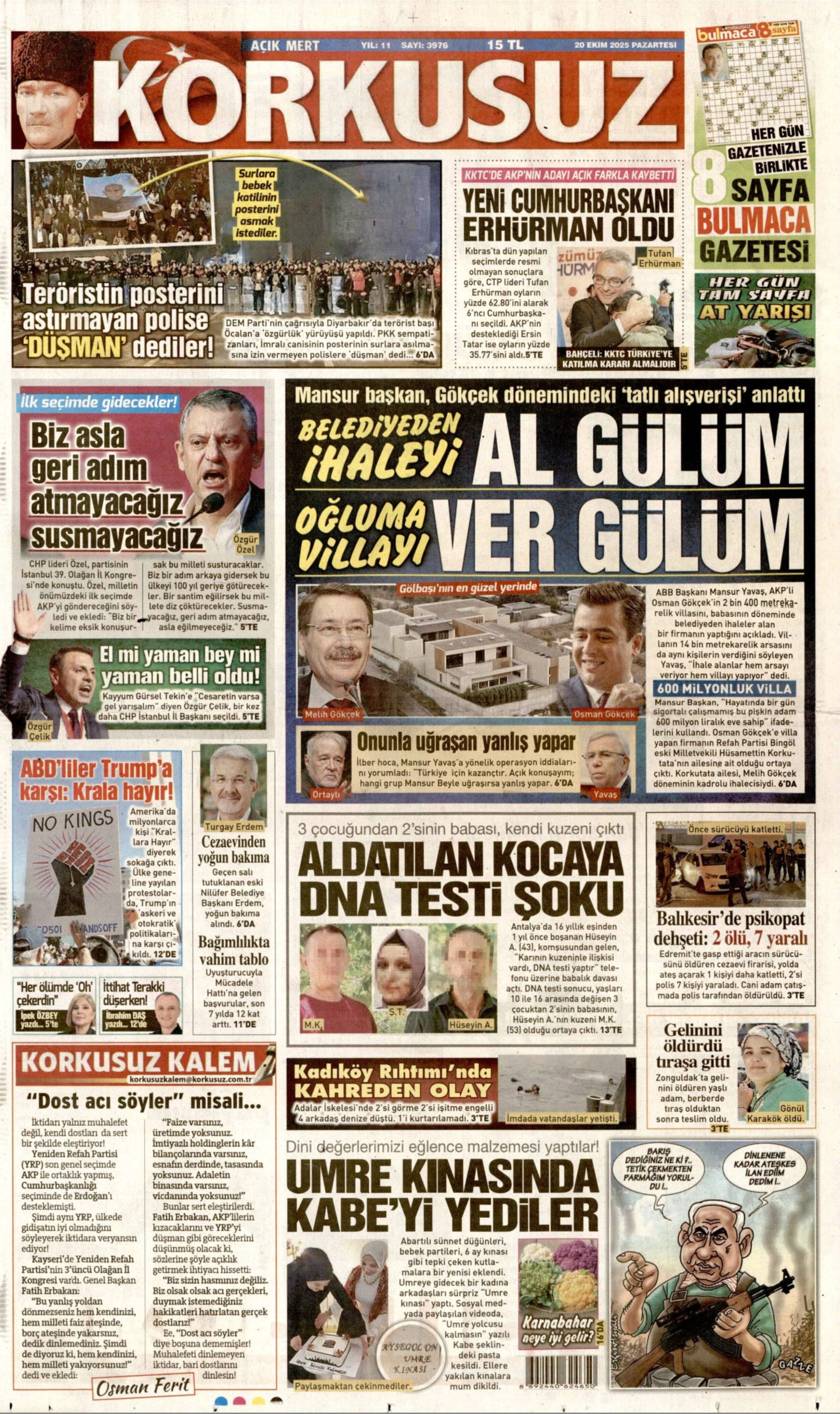 Tufan Erhürman kazandı: Gazeteler KKTC seçimlerinin sonucunu nasıl gördü? (20 Ekim 2025 gazete manşetleri)