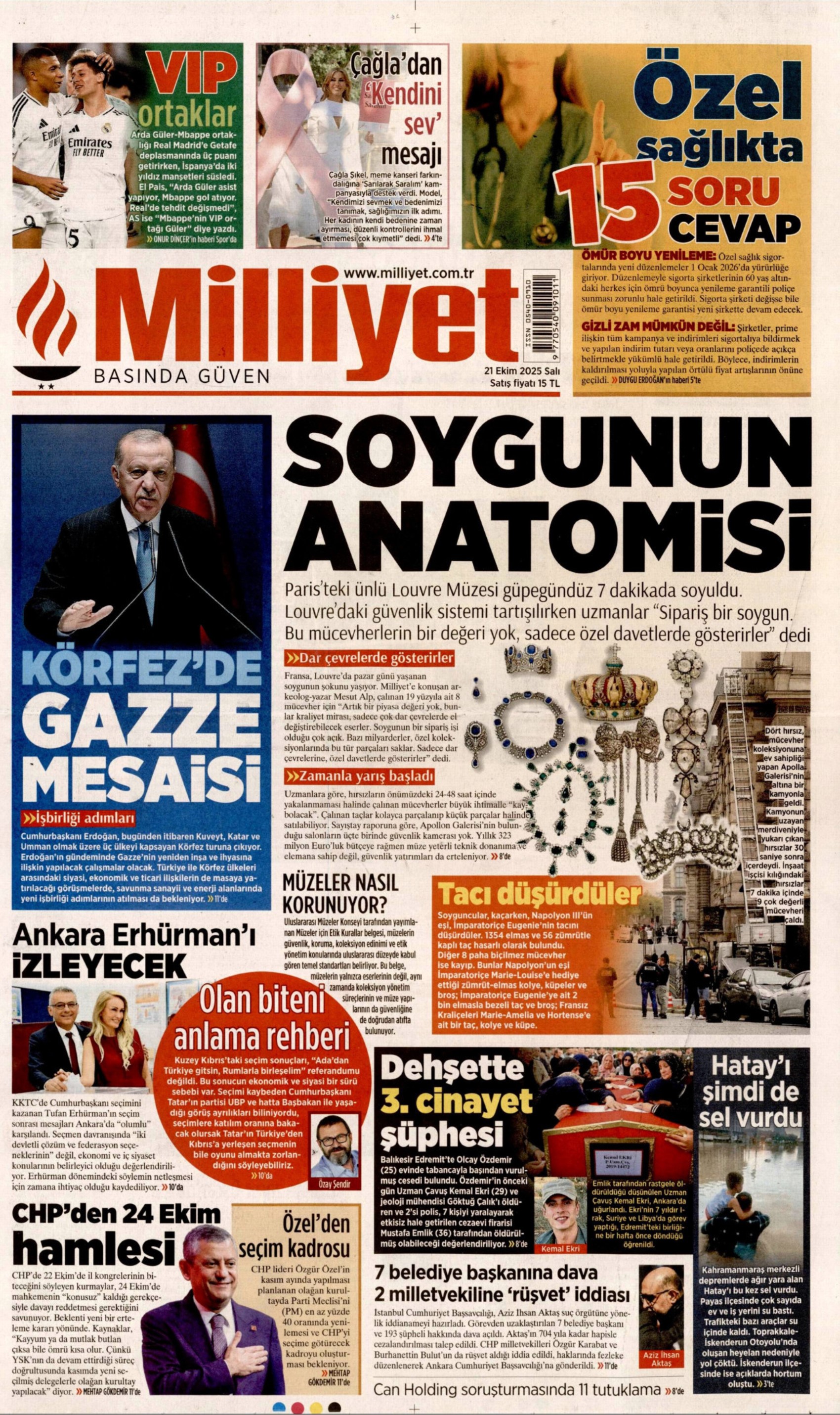 21 Ekim 2025 gazete manşetleri: Gazeteler Aziz İhsan Aktaş iddianamesini nasıl gördü?