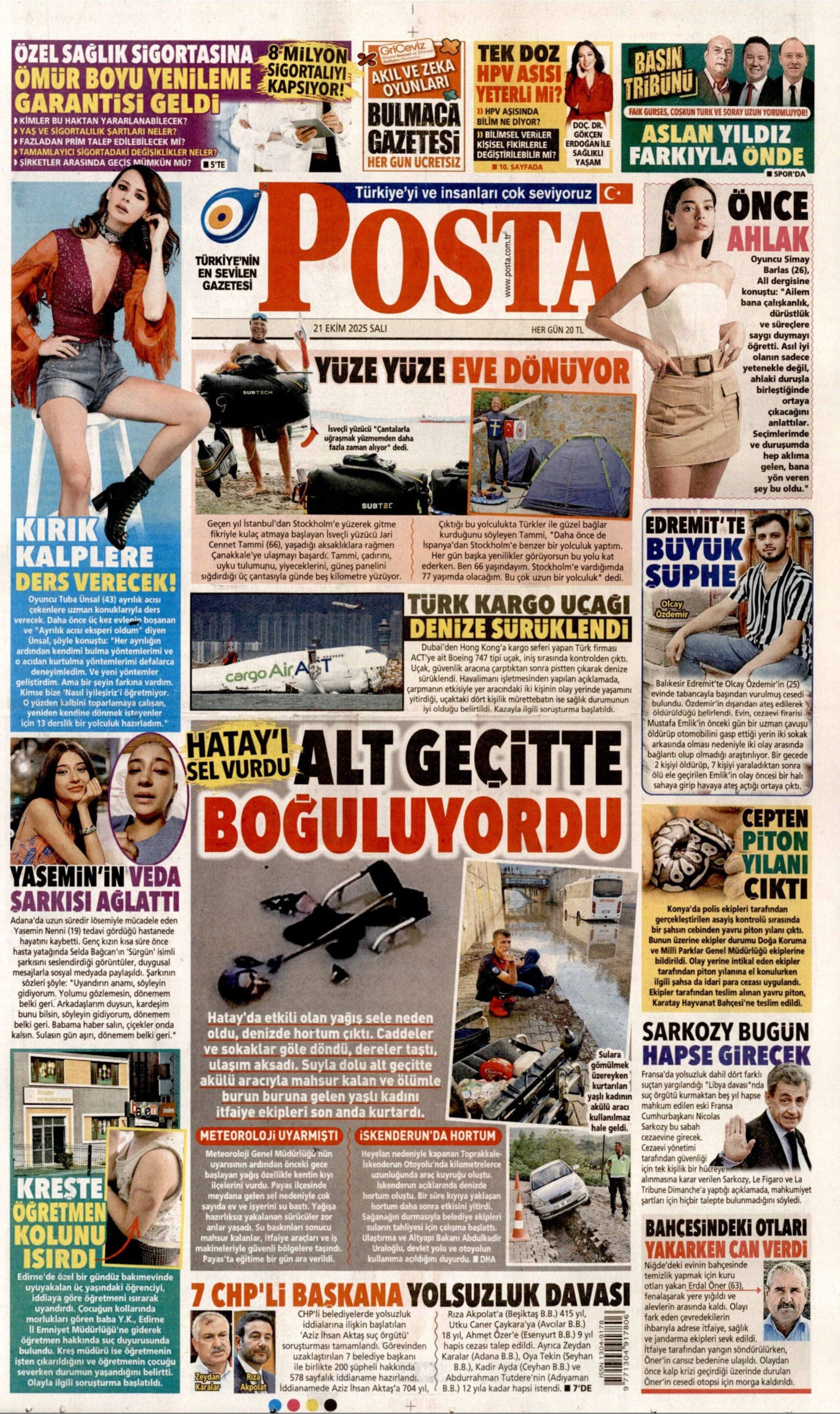 21 Ekim 2025 gazete manşetleri: Gazeteler Aziz İhsan Aktaş iddianamesini nasıl gördü?
