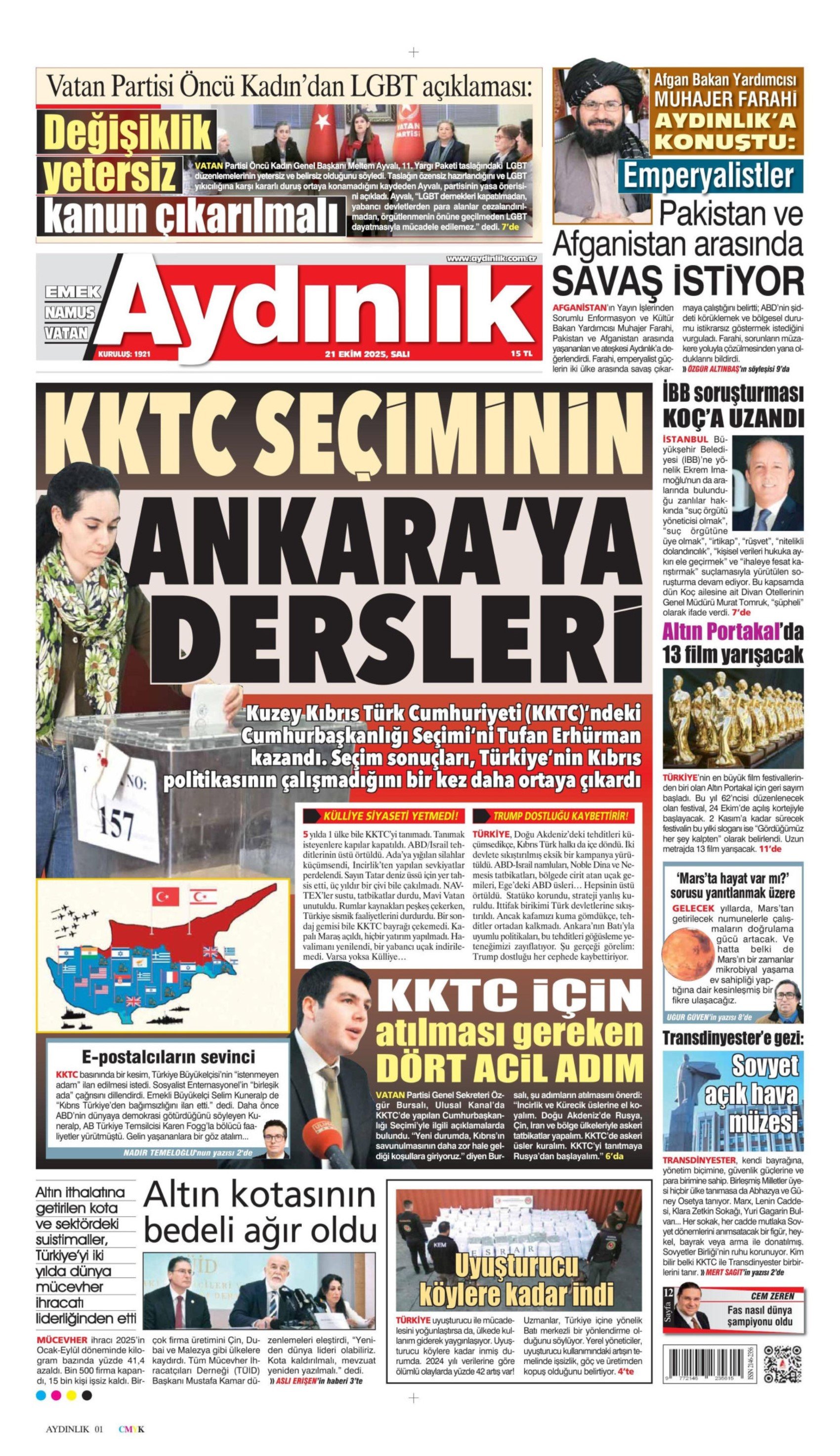 21 Ekim 2025 gazete manşetleri: Gazeteler Aziz İhsan Aktaş iddianamesini nasıl gördü?