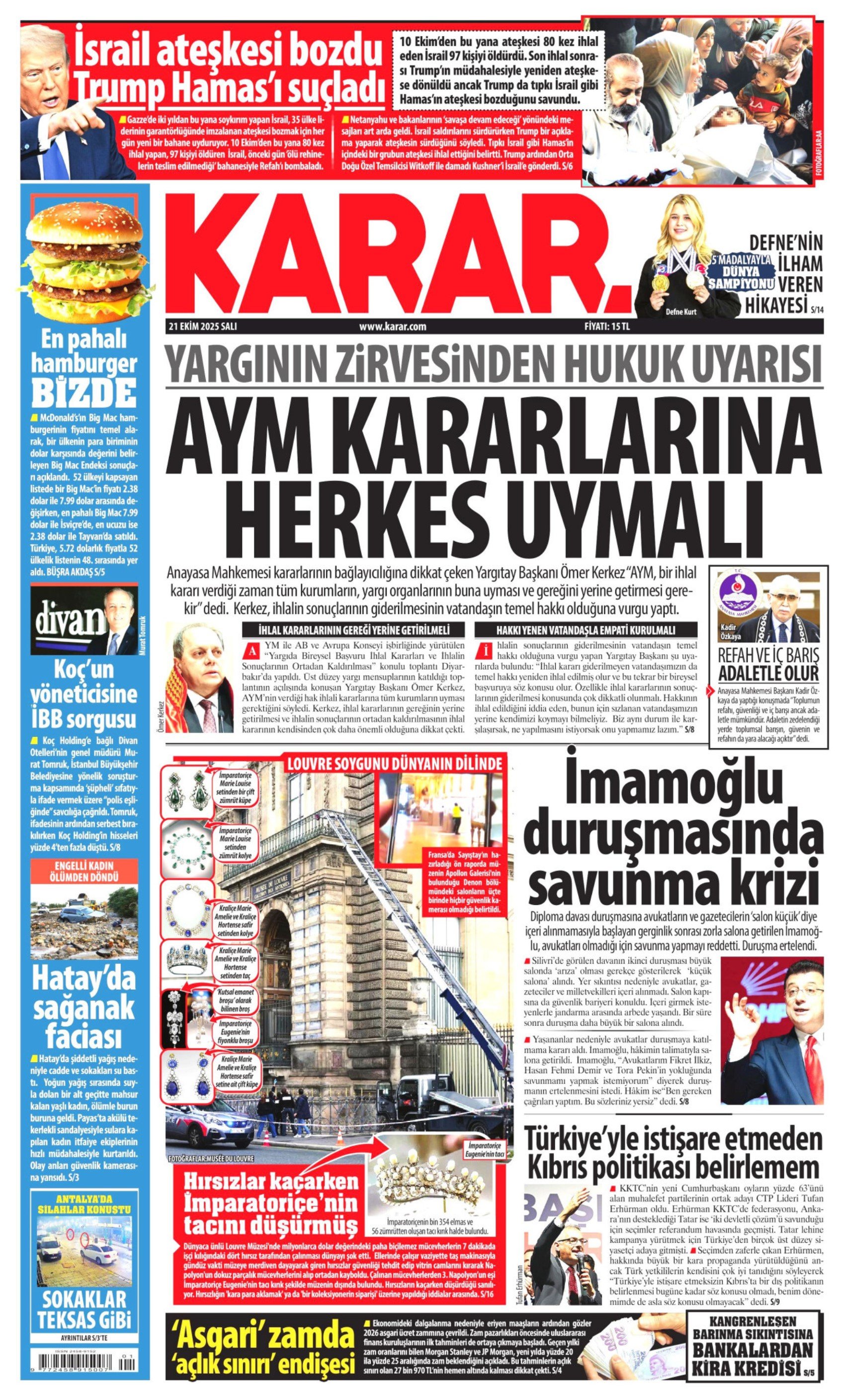 21 Ekim 2025 gazete manşetleri: Gazeteler Aziz İhsan Aktaş iddianamesini nasıl gördü?