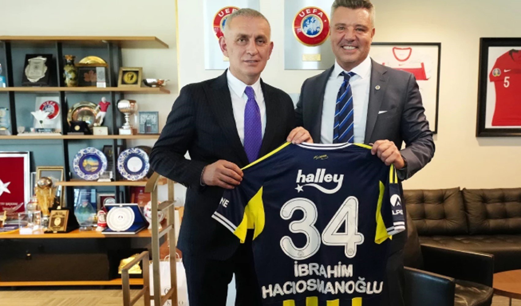 Fenerbahçe Başkanı Sadettin Saran'dan, TFF Başkanı Hacıosmanoğlu'na ziyaret