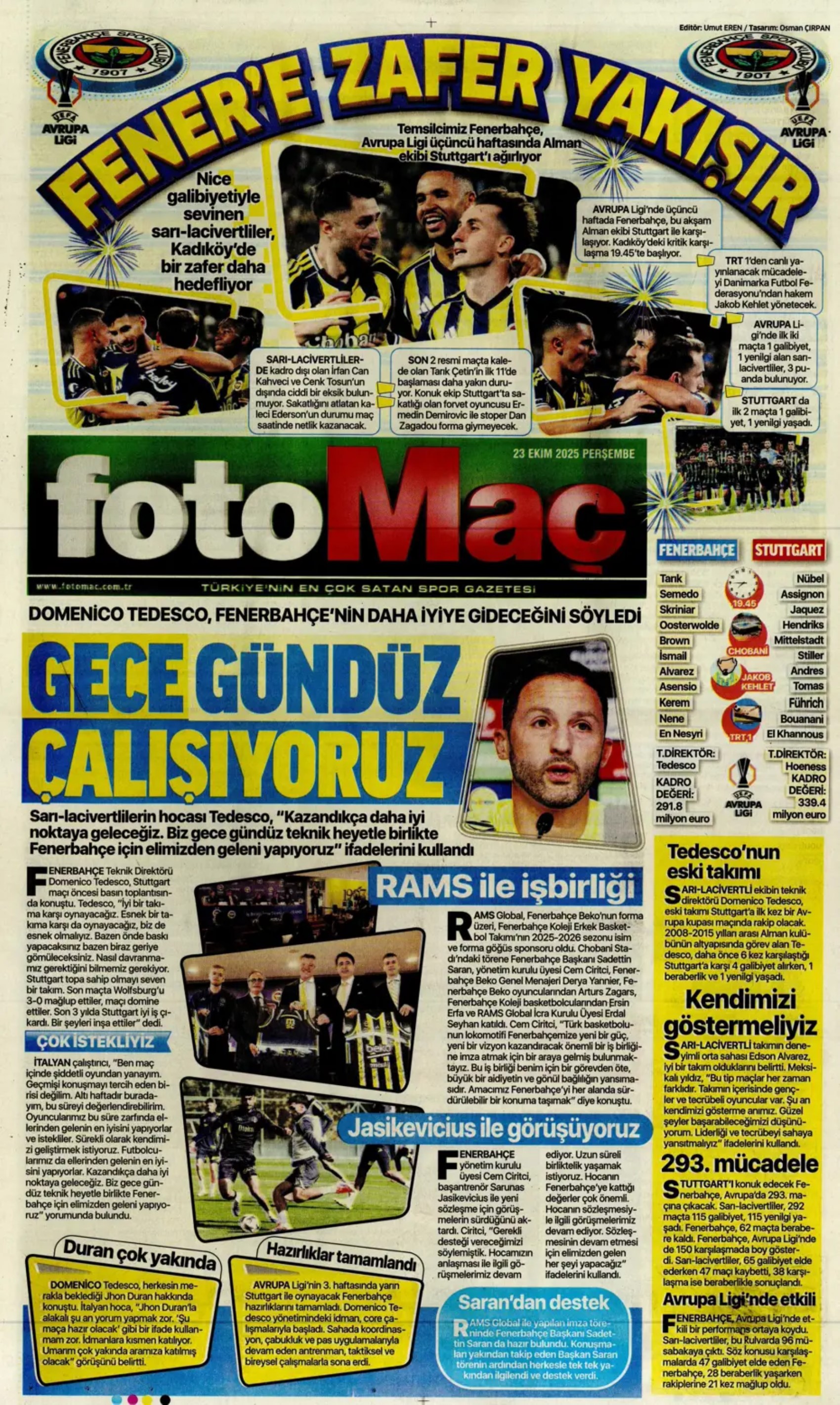 Sporda günün manşetleri... Şampiyonları Ligi'nde Galatasaray'ın gecesi