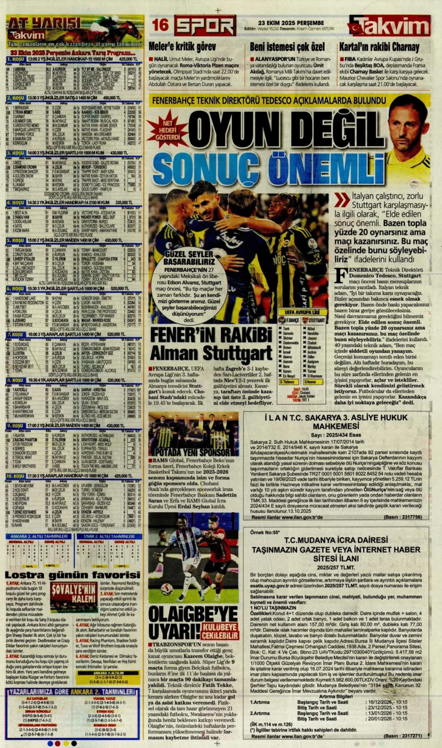 Sporda günün manşetleri... Şampiyonları Ligi'nde Galatasaray'ın gecesi