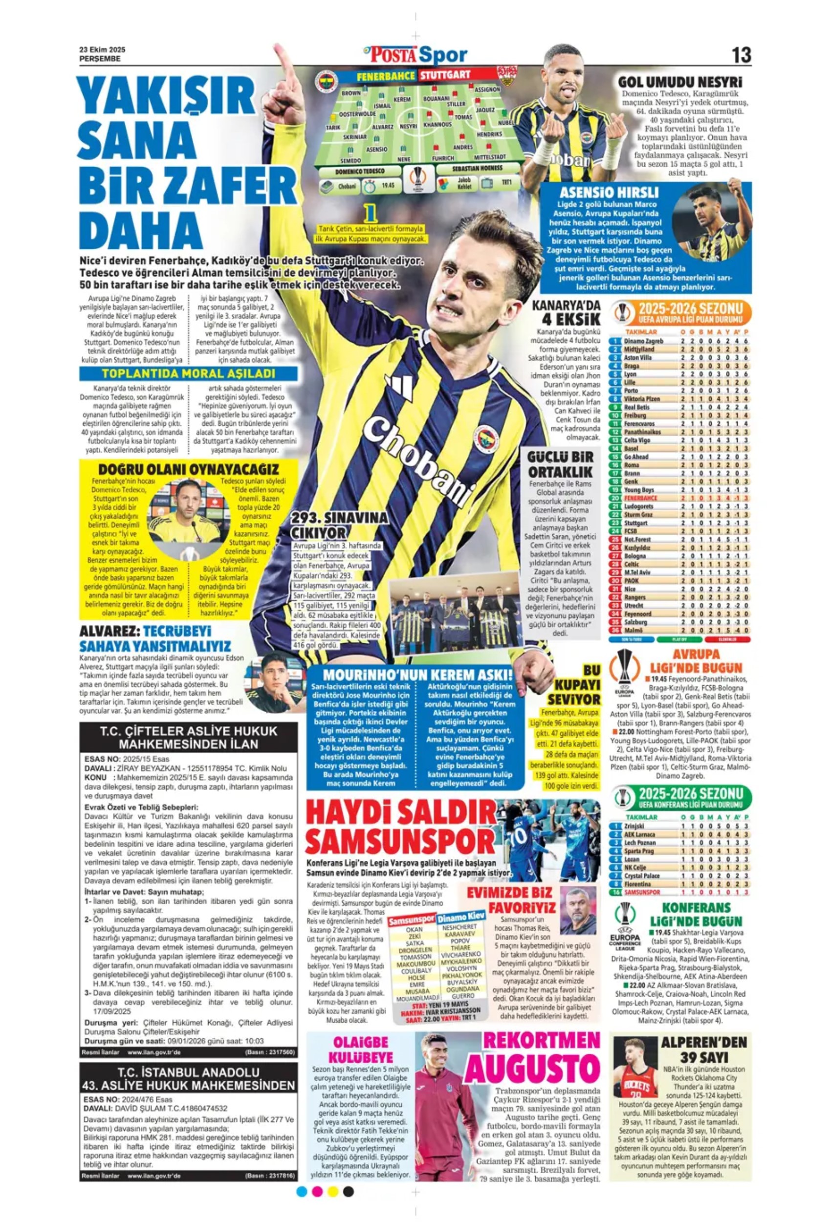 Sporda günün manşetleri... Şampiyonları Ligi'nde Galatasaray'ın gecesi