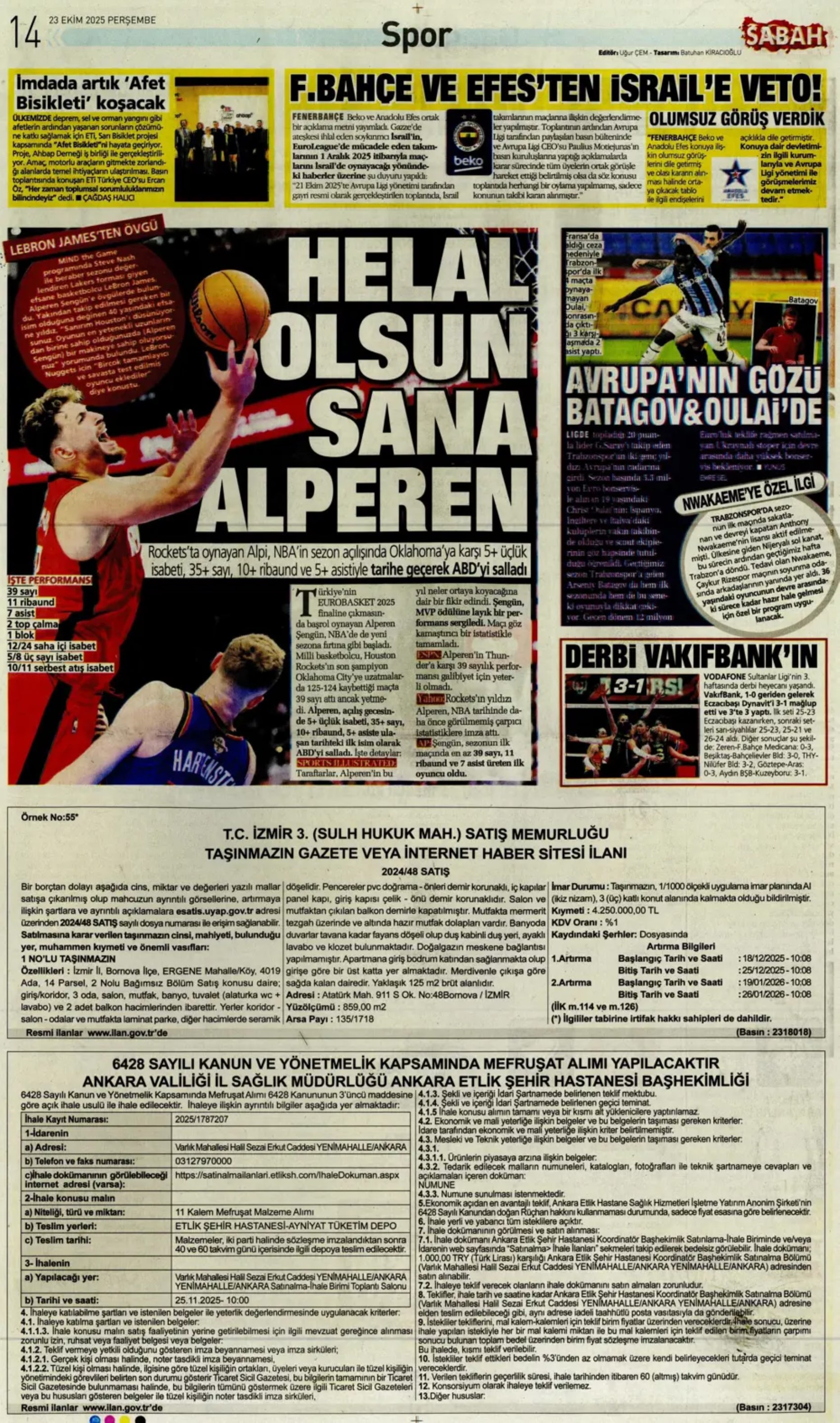 Sporda günün manşetleri... Şampiyonları Ligi'nde Galatasaray'ın gecesi