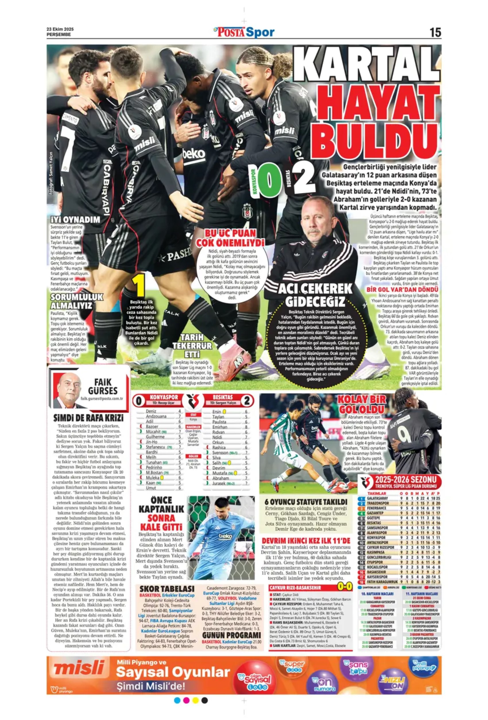 Sporda günün manşetleri... Şampiyonları Ligi'nde Galatasaray'ın gecesi