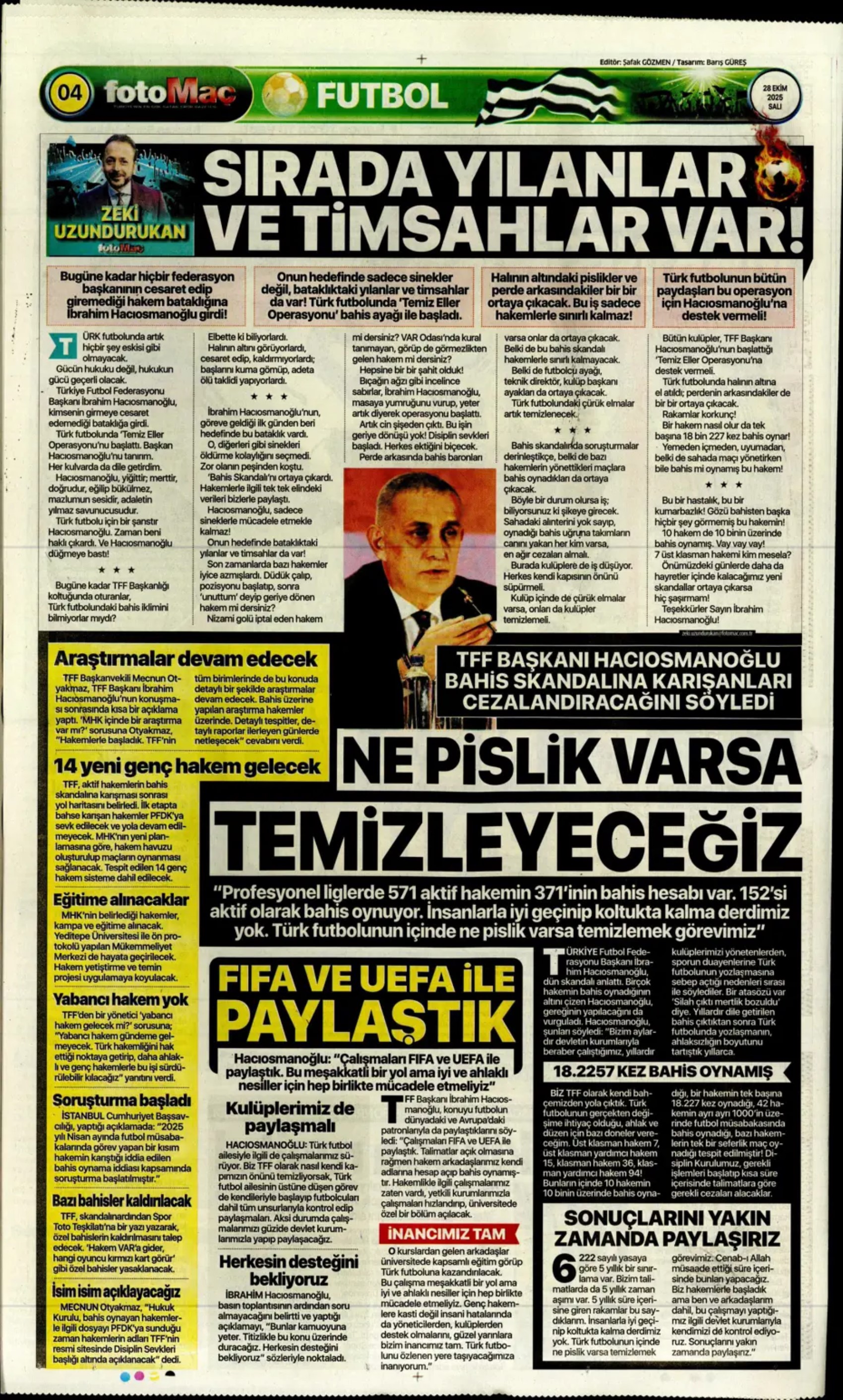 Sporun manşetleri... Türk futbolunda bahis skandalı! 'İsimleri açıklayın' çağrısı