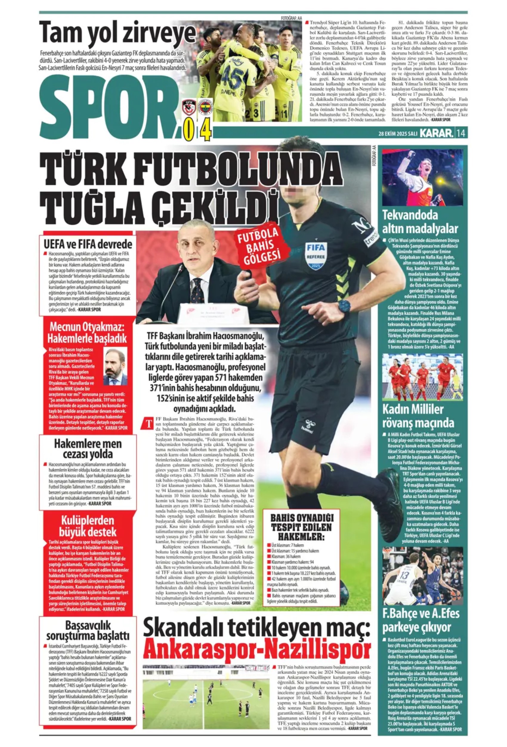 Sporun manşetleri... Türk futbolunda bahis skandalı! 'İsimleri açıklayın' çağrısı