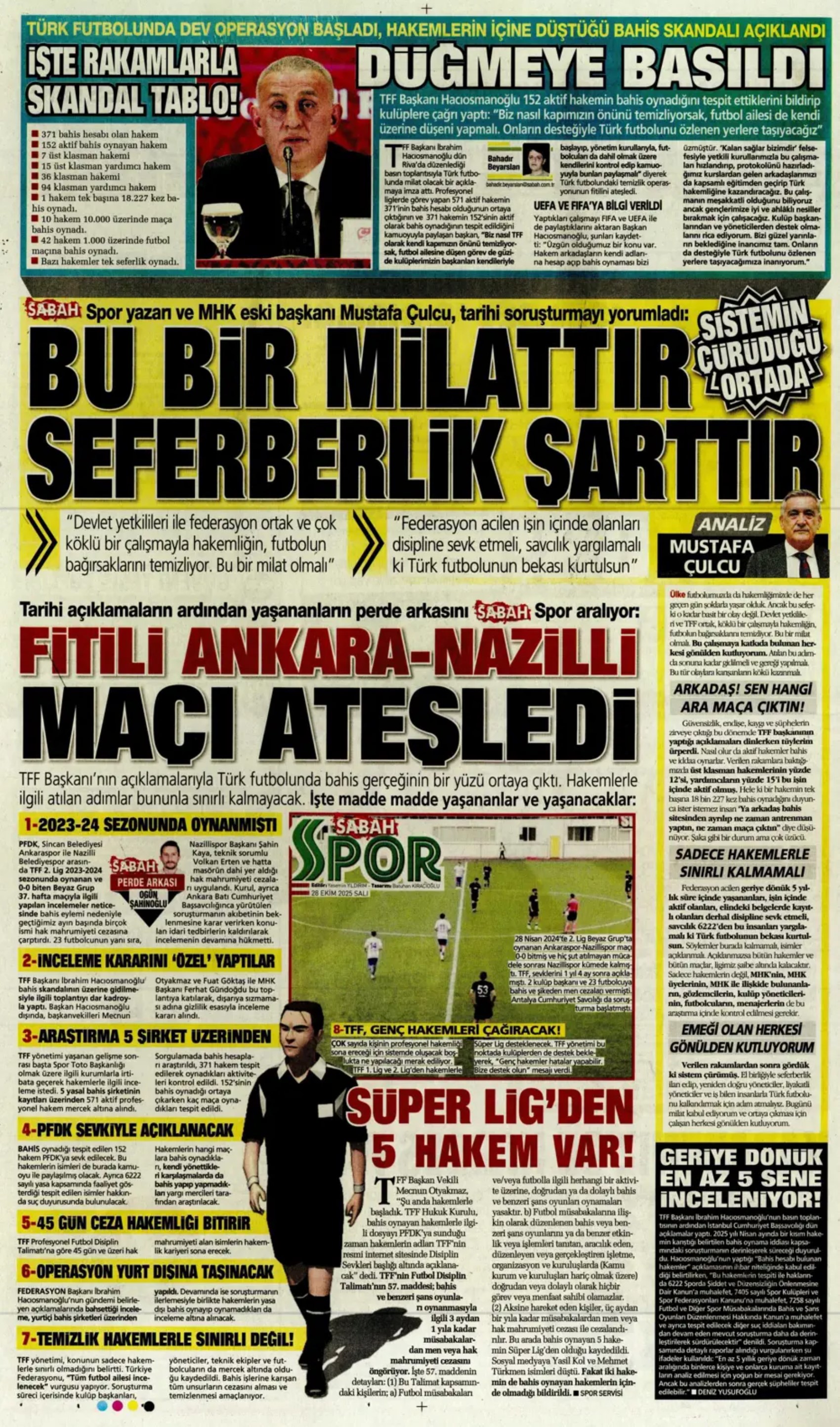 Sporun manşetleri... Türk futbolunda bahis skandalı! 'İsimleri açıklayın' çağrısı