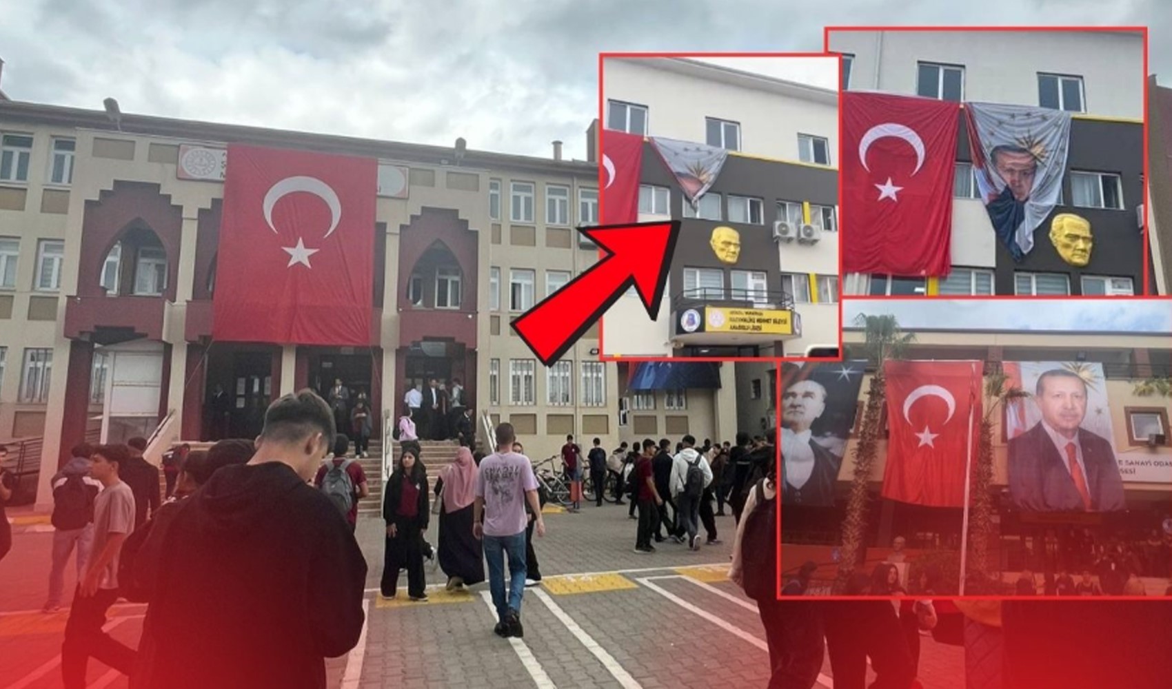 Antalya’da öğrencilerden 29 Ekim afişine tepki: Okuldan uzaklaştırıldı