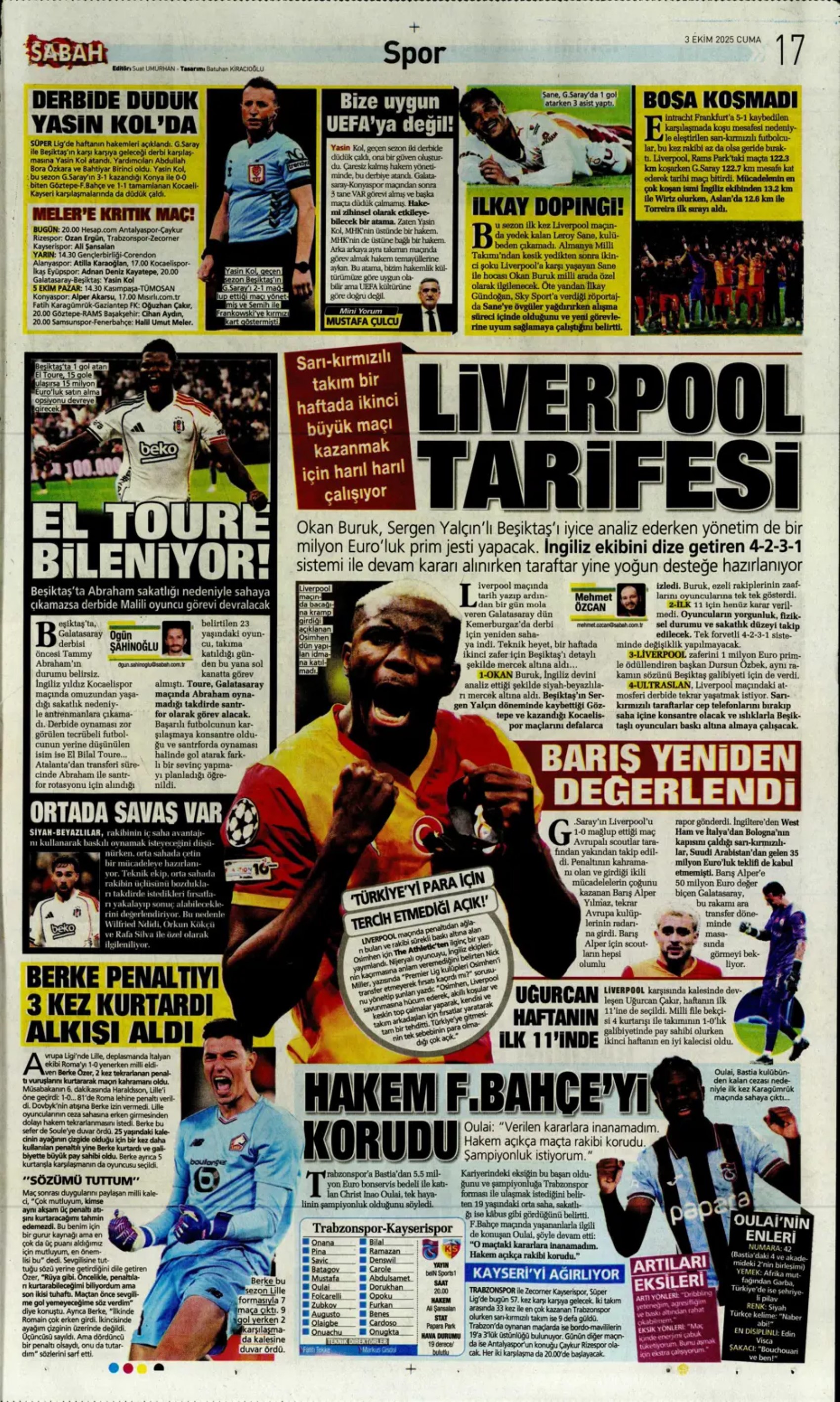 Sporda günün manşetleri: Kadıköy'de Kerem'in gecesi