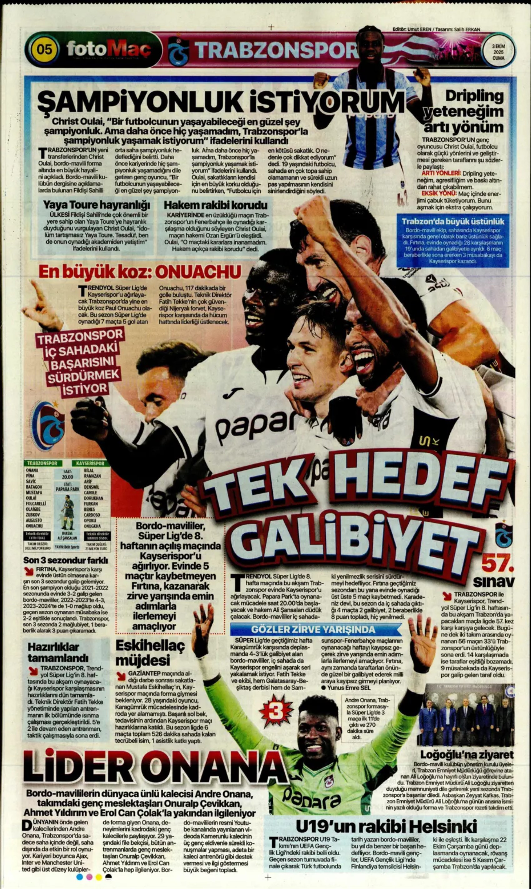 Sporda günün manşetleri: Kadıköy'de Kerem'in gecesi