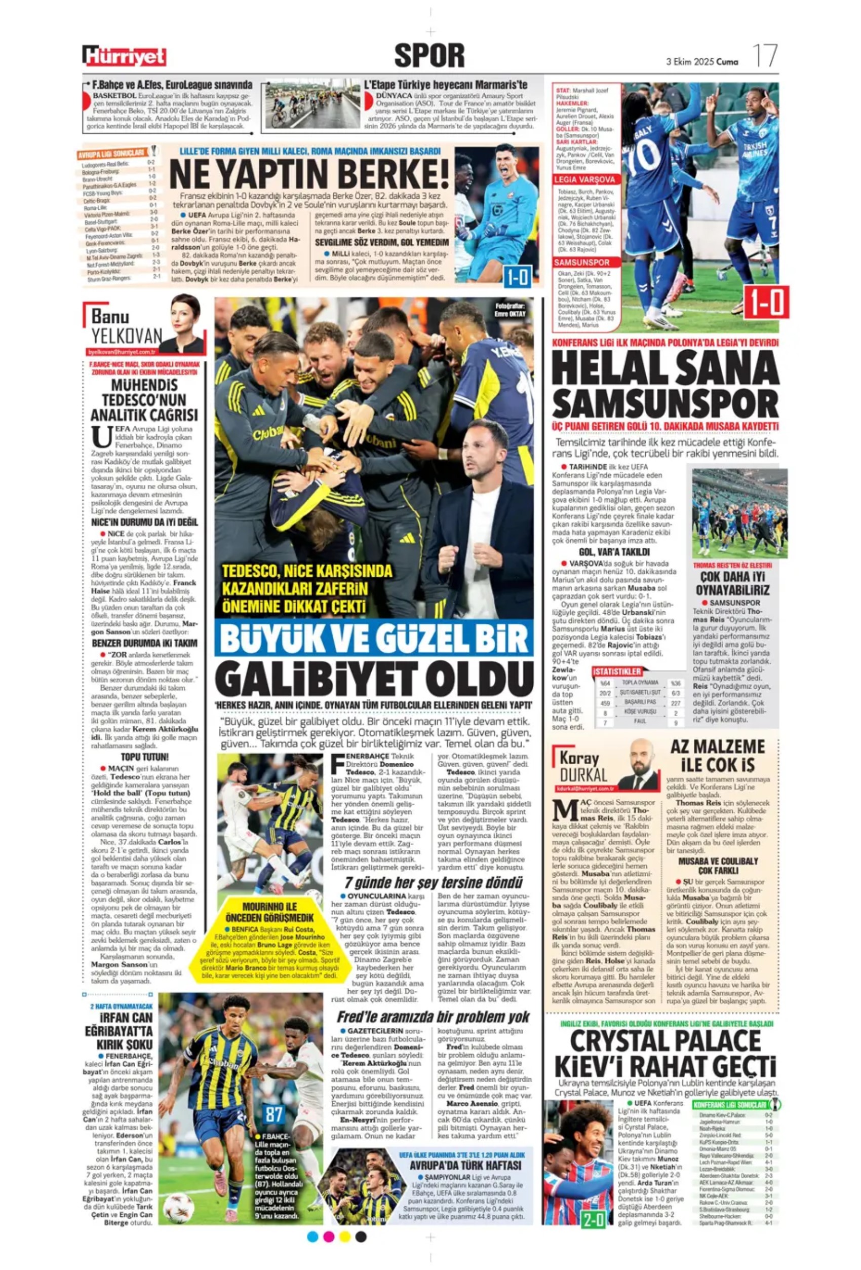 Sporda günün manşetleri: Kadıköy'de Kerem'in gecesi