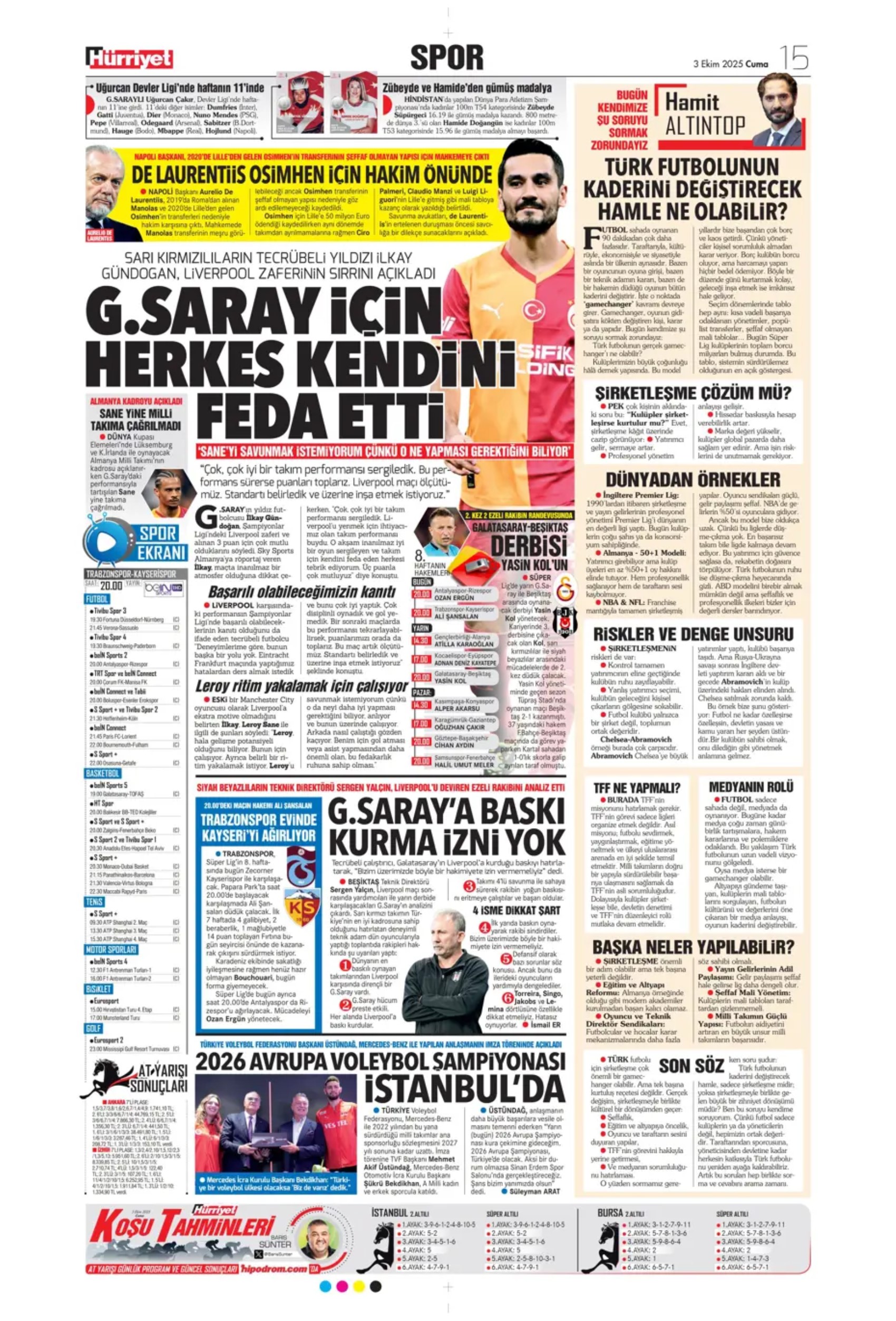 Sporda günün manşetleri: Kadıköy'de Kerem'in gecesi