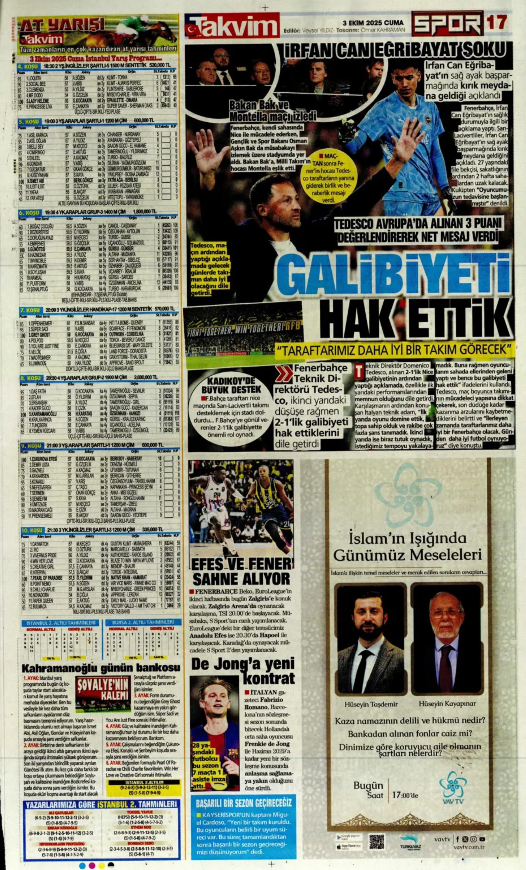 Sporda günün manşetleri: Kadıköy'de Kerem'in gecesi