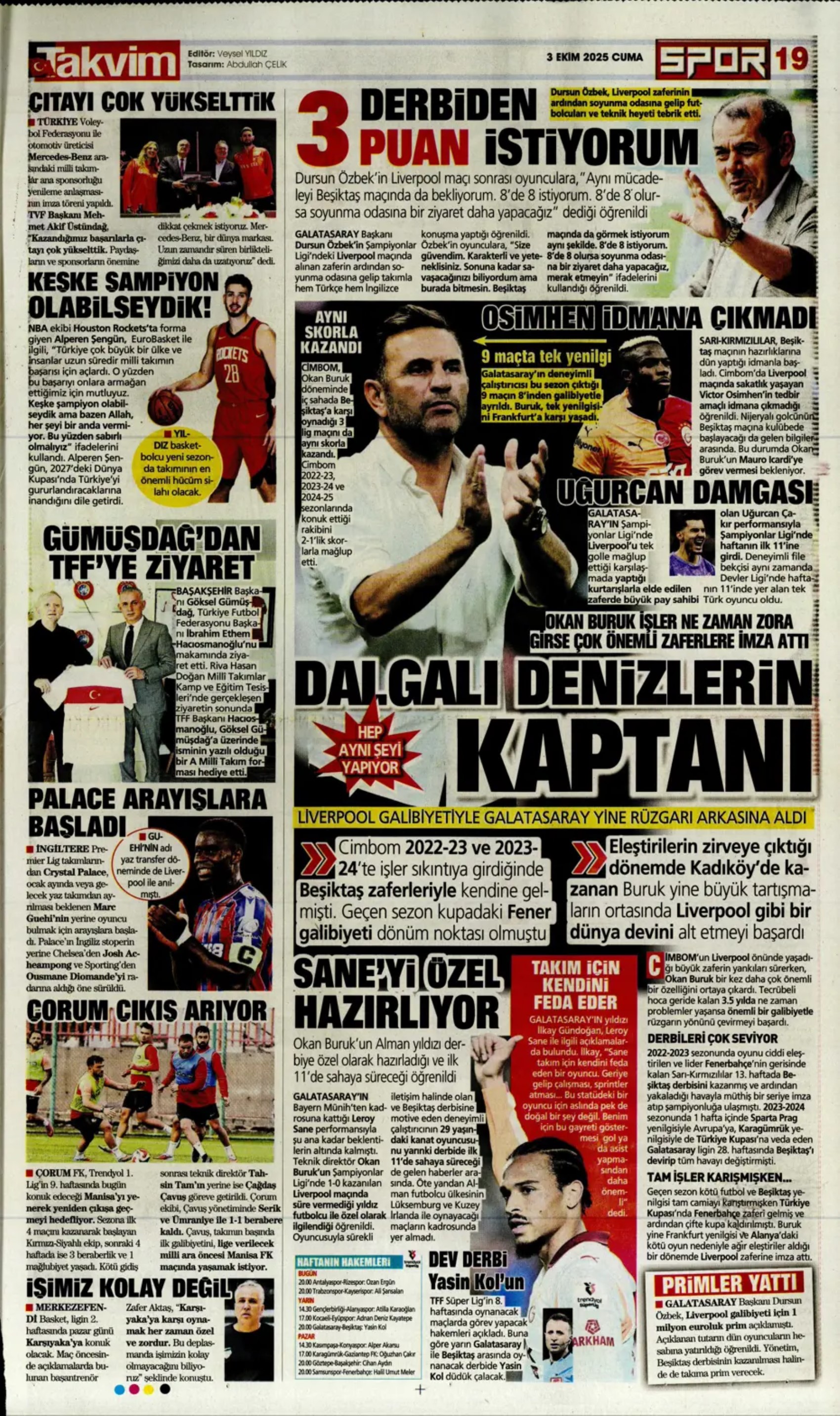 Sporda günün manşetleri: Kadıköy'de Kerem'in gecesi