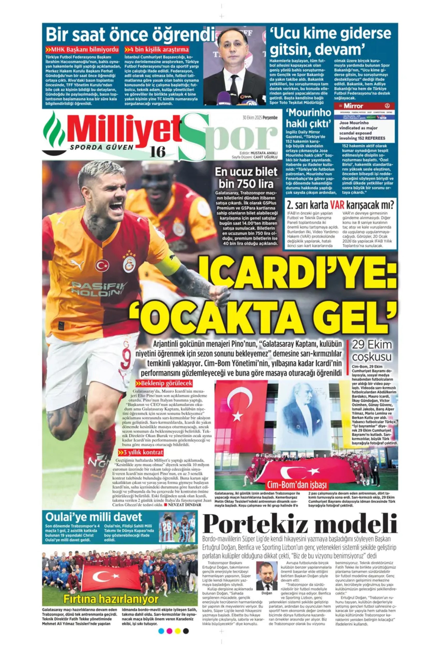 Sporda günün manşetleri... Alexander Sörloth transferini başkan bitiriyor