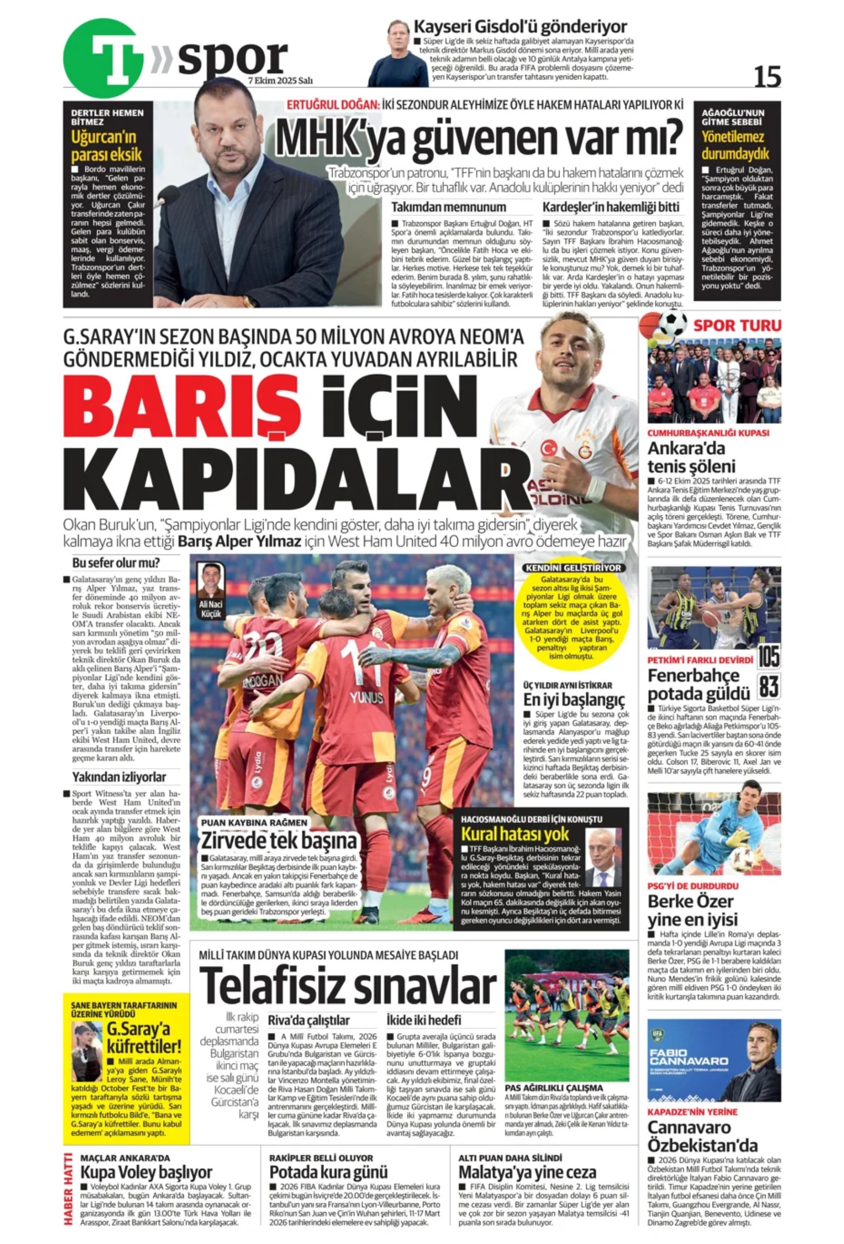 Sporda günün manşetleri: Fenerbahçe, devre arasında Suudi Arabistan'dan bir yıldız daha getiriyor