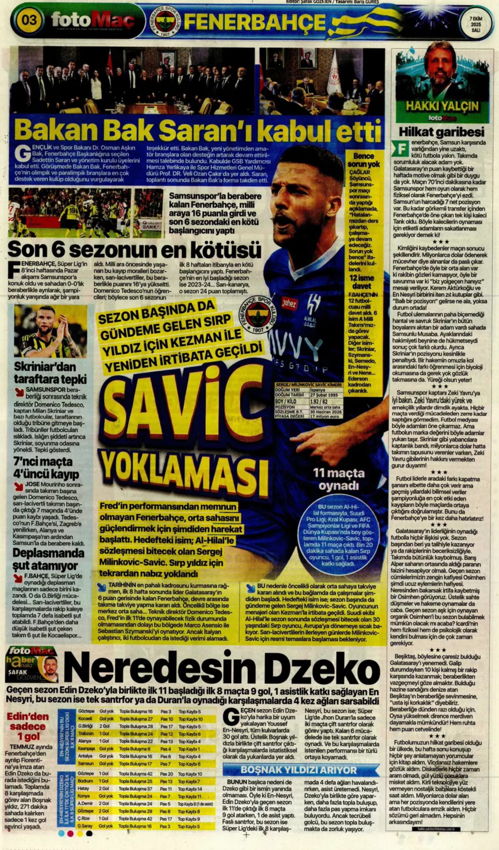 Sporda günün manşetleri: Fenerbahçe, devre arasında Suudi Arabistan'dan bir yıldız daha getiriyor