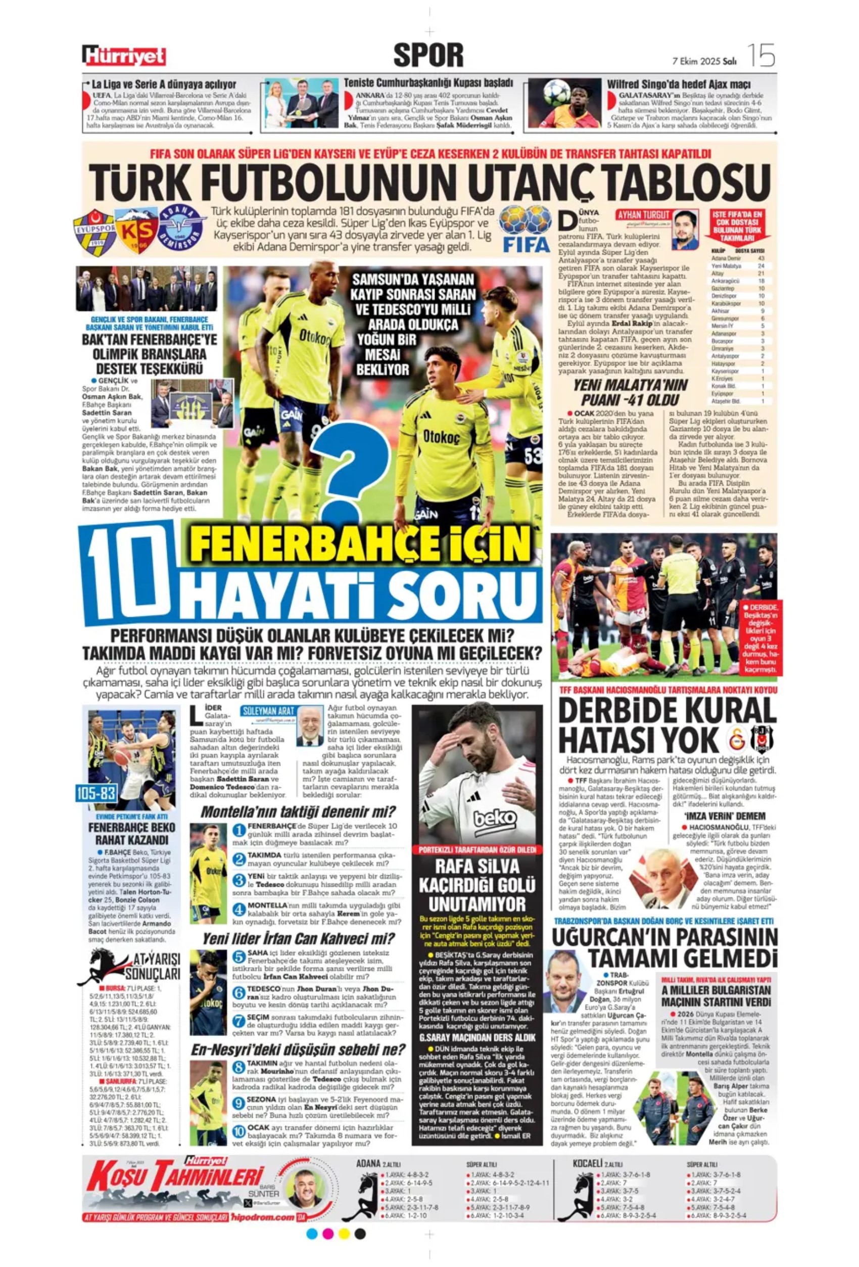 Sporda günün manşetleri: Fenerbahçe, devre arasında Suudi Arabistan'dan bir yıldız daha getiriyor