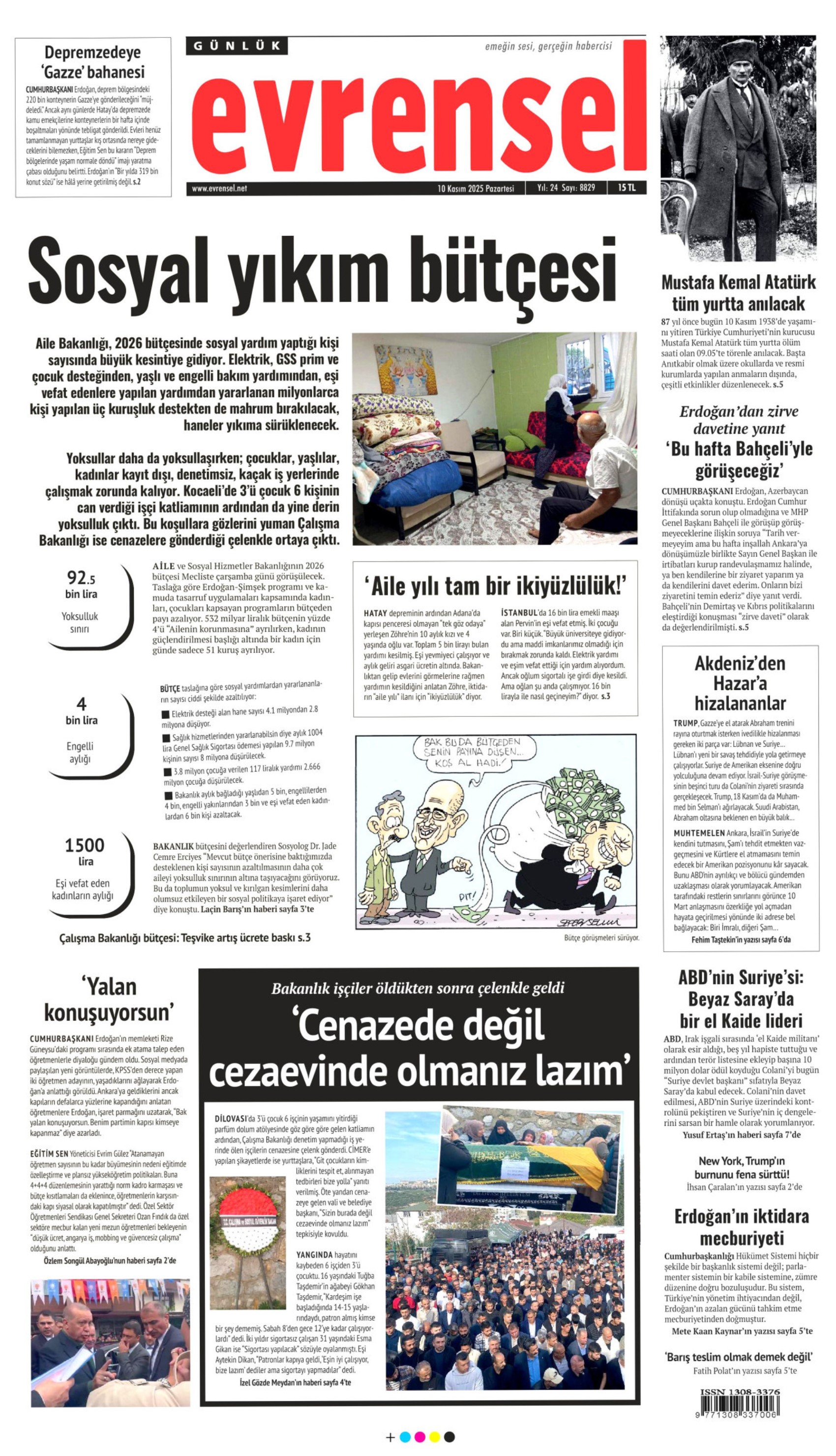 Gazeteler Ulu Önder Mustafa Kemal Atatürk'ü nasıl andı? (10 Kasım 2025 gazete manşetleri)