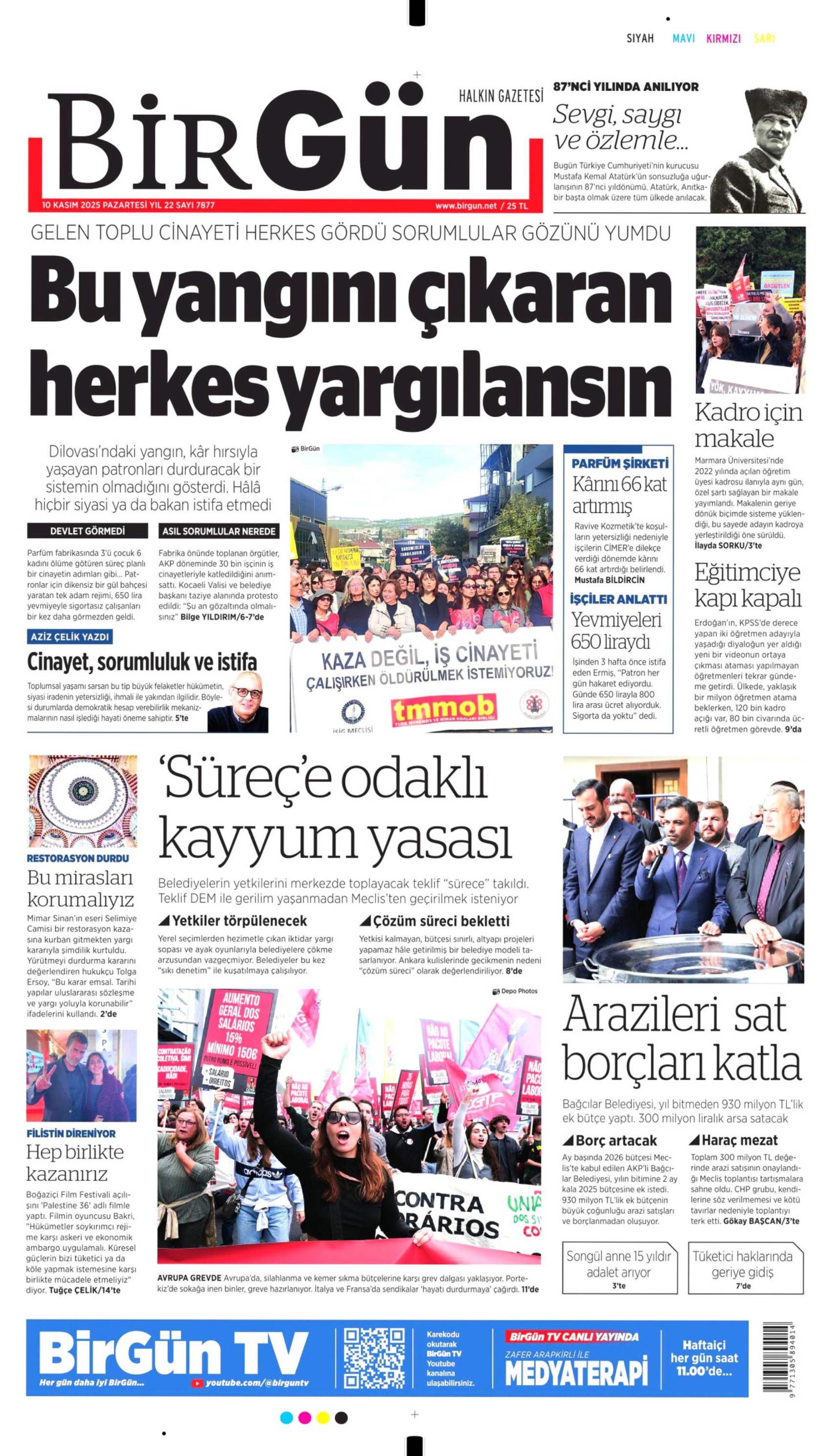 Gazeteler Ulu Önder Mustafa Kemal Atatürk'ü nasıl andı? (10 Kasım 2025 gazete manşetleri)