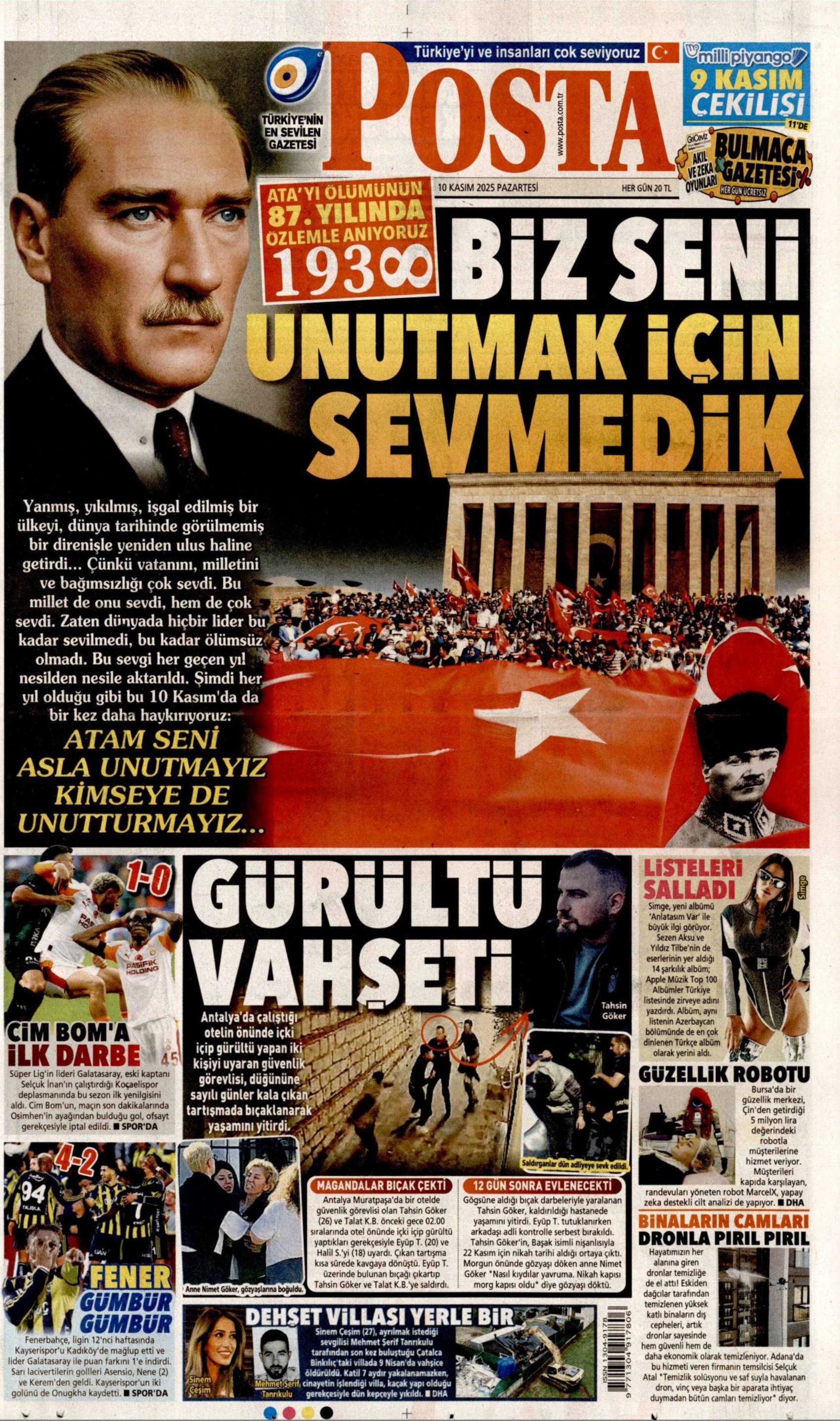 Gazeteler Ulu Önder Mustafa Kemal Atatürk'ü nasıl andı? (10 Kasım 2025 gazete manşetleri)