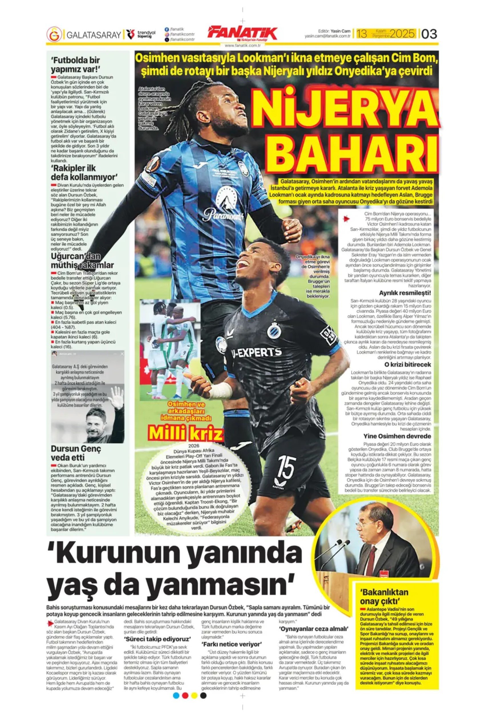 Sporda günün manşetleri... Transferde sıcak saatler: Galatasaray iki yıldız ismi gündemine aldı!