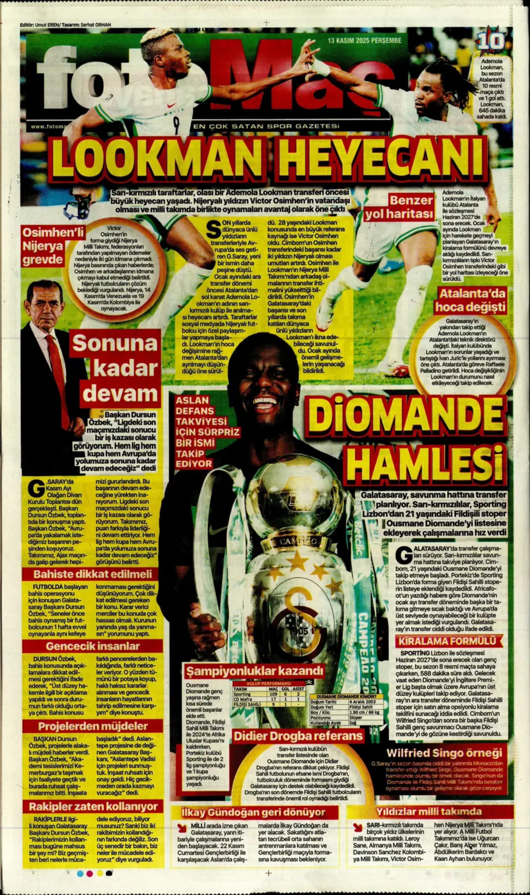 Sporda günün manşetleri... Transferde sıcak saatler: Galatasaray iki yıldız ismi gündemine aldı!