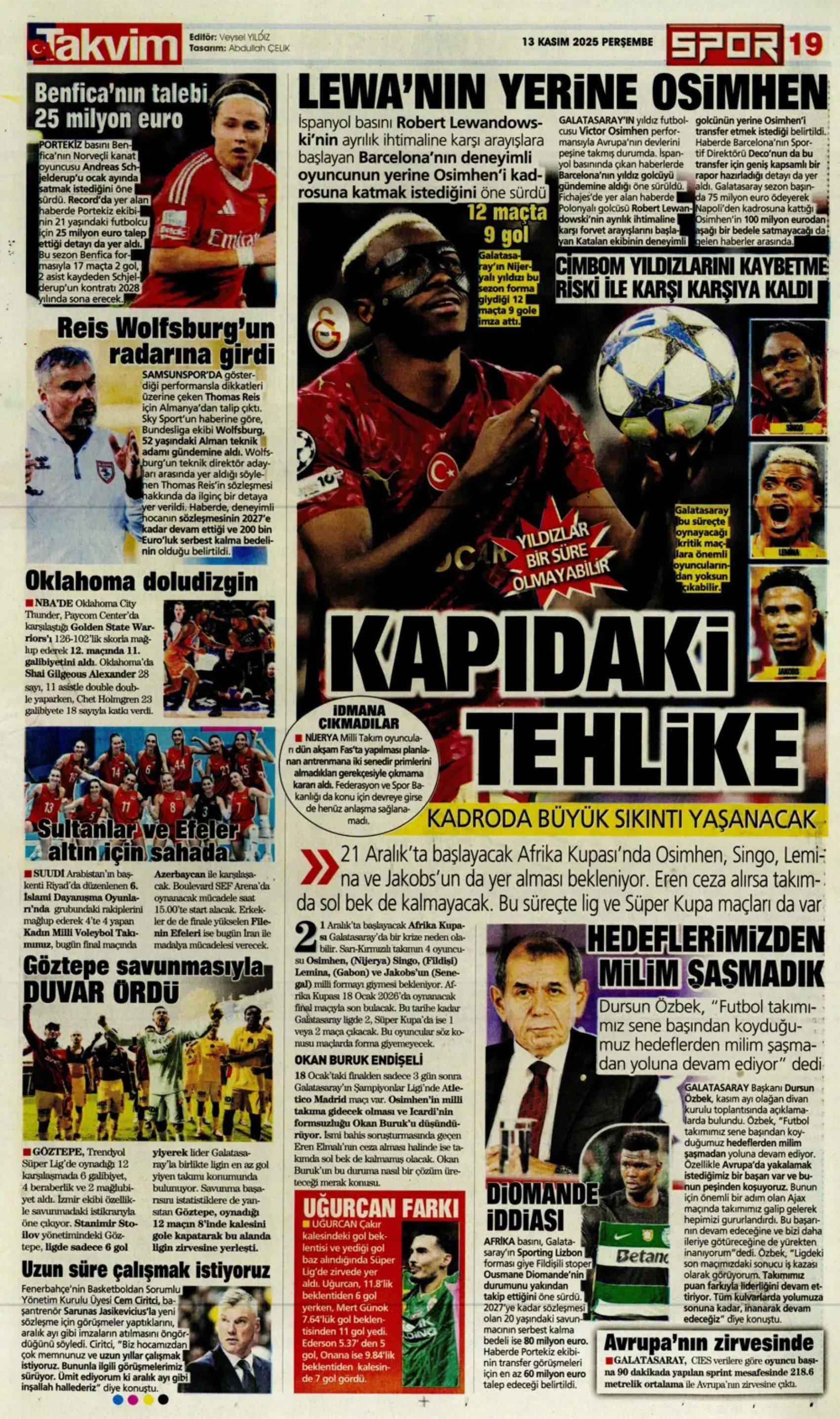 Sporda günün manşetleri... Transferde sıcak saatler: Galatasaray iki yıldız ismi gündemine aldı!