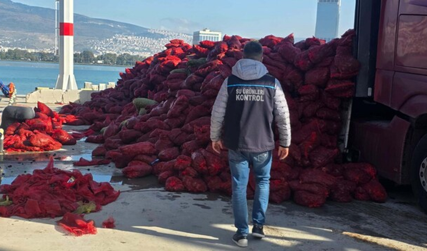 İzmir’de yasadışı yollarla avlanan 27 ton midye yakalandı