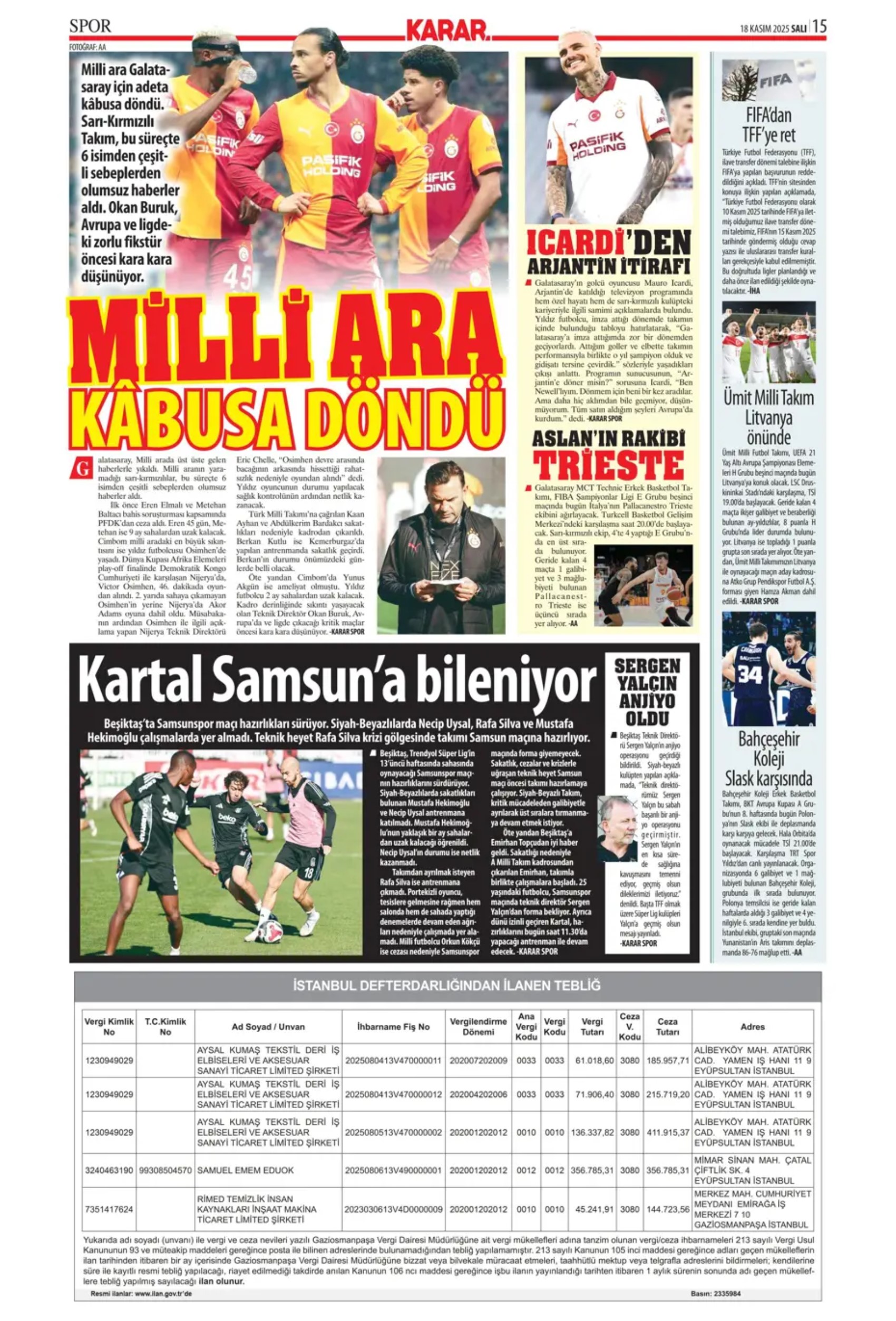 Sporda günün manşetleri: Sörloth'la ilk temas... Lookman yükleniyor!