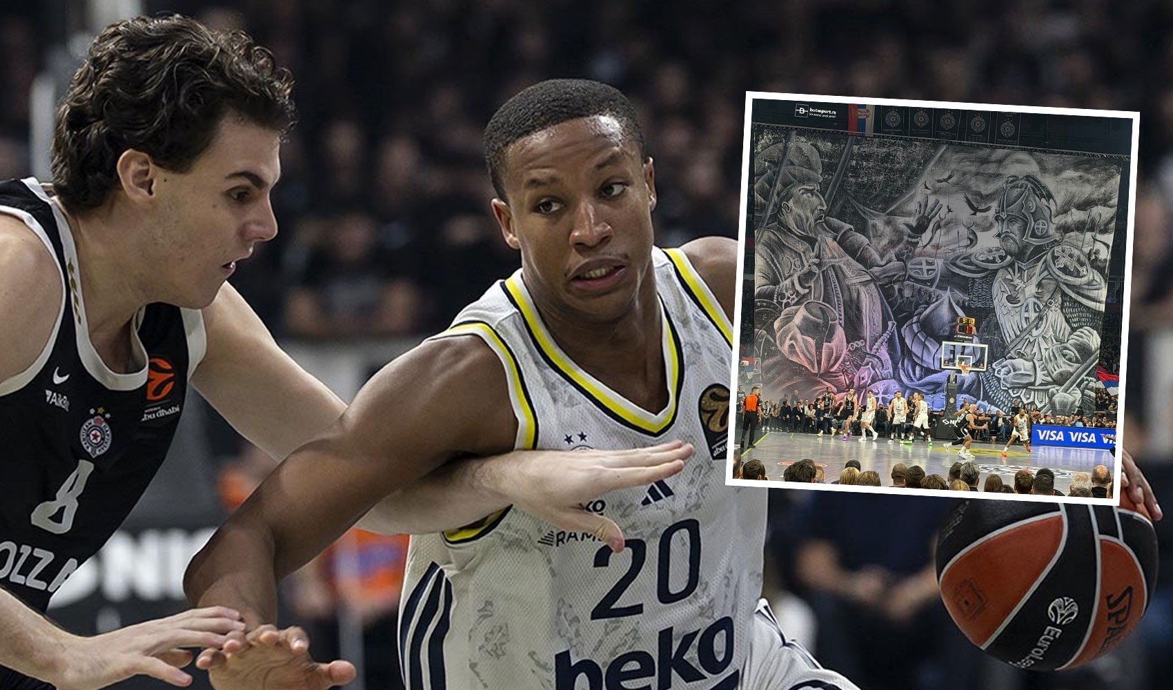 Partizan-Fenerbahçe maçında skandal pankart!