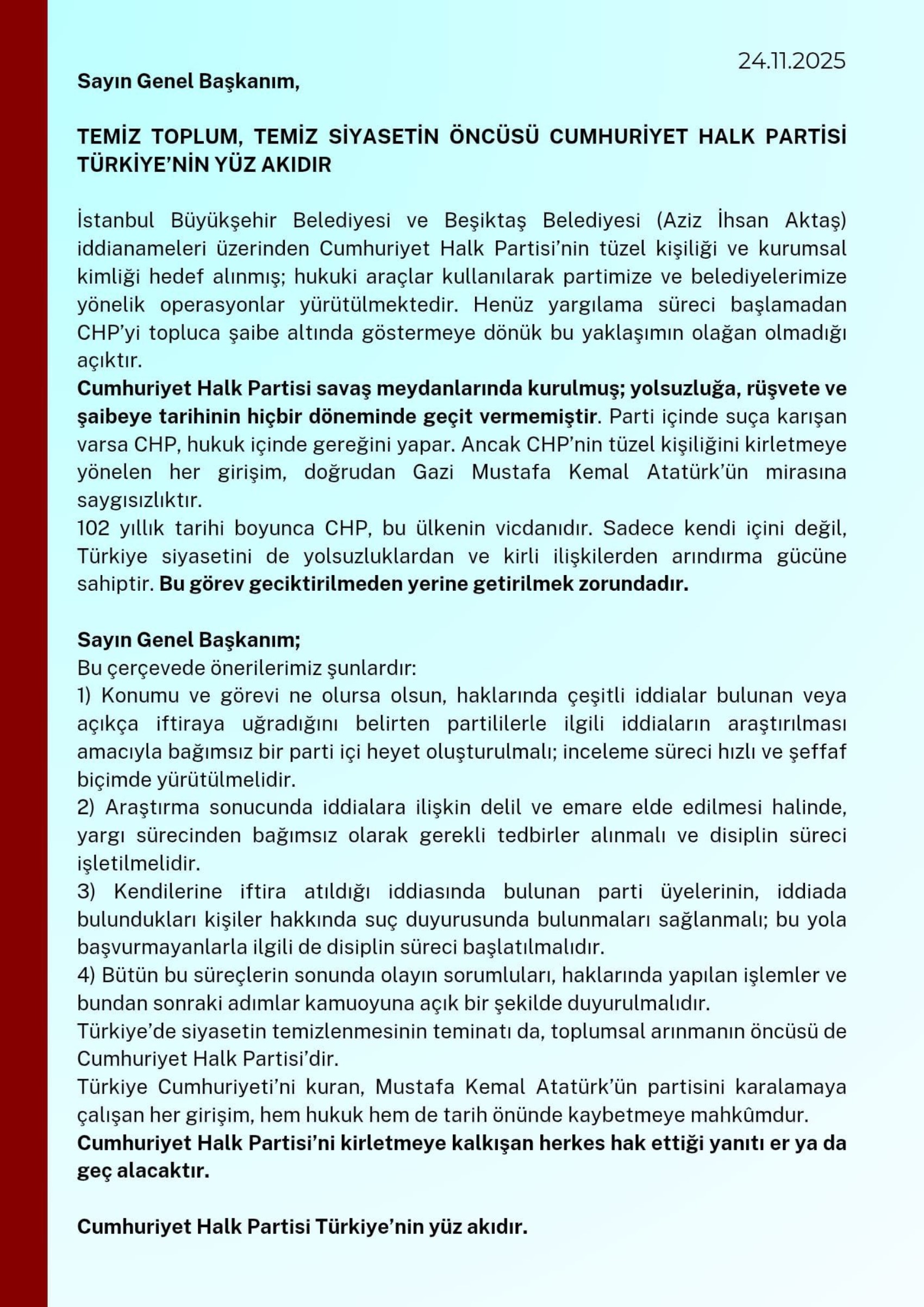 Kılıçdaroğlu'nun 'arınma' çağrısı sonrası CHP'de 16 eski vekilden Özgür Özel'e mektup!
