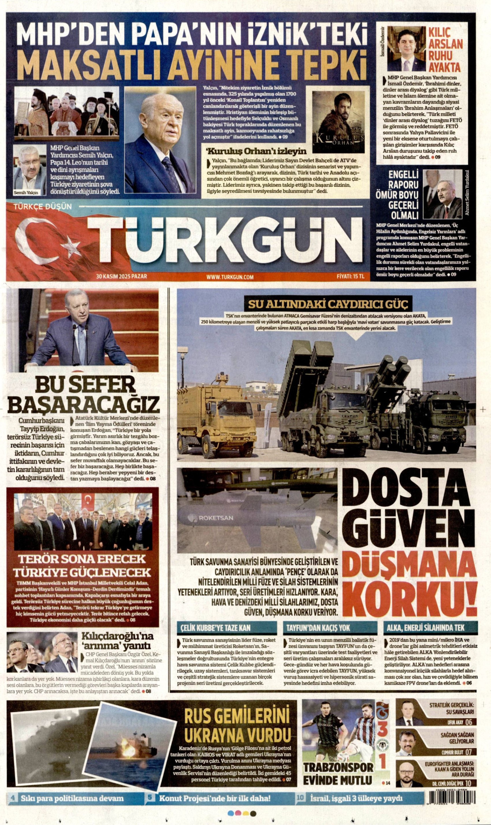 Özgür Özel 4. kez Genel Başkan: Gazeteler, CHP'nin 39. Olağan Kurultayı'nı nasıl gördü? (30 Kasım 2025 gazete manşetleri)