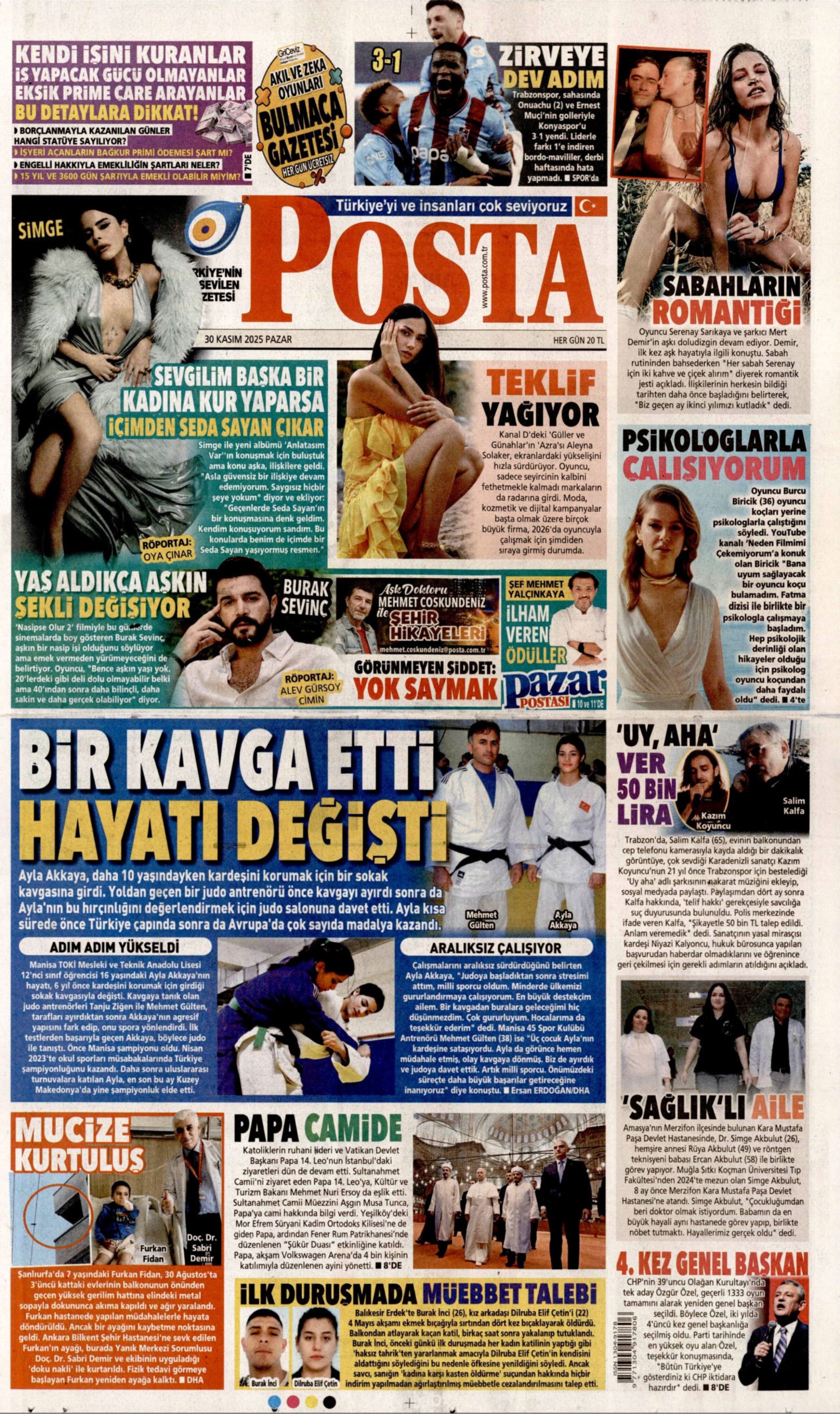 Özgür Özel 4. kez Genel Başkan: Gazeteler, CHP'nin 39. Olağan Kurultayı'nı nasıl gördü? (30 Kasım 2025 gazete manşetleri)