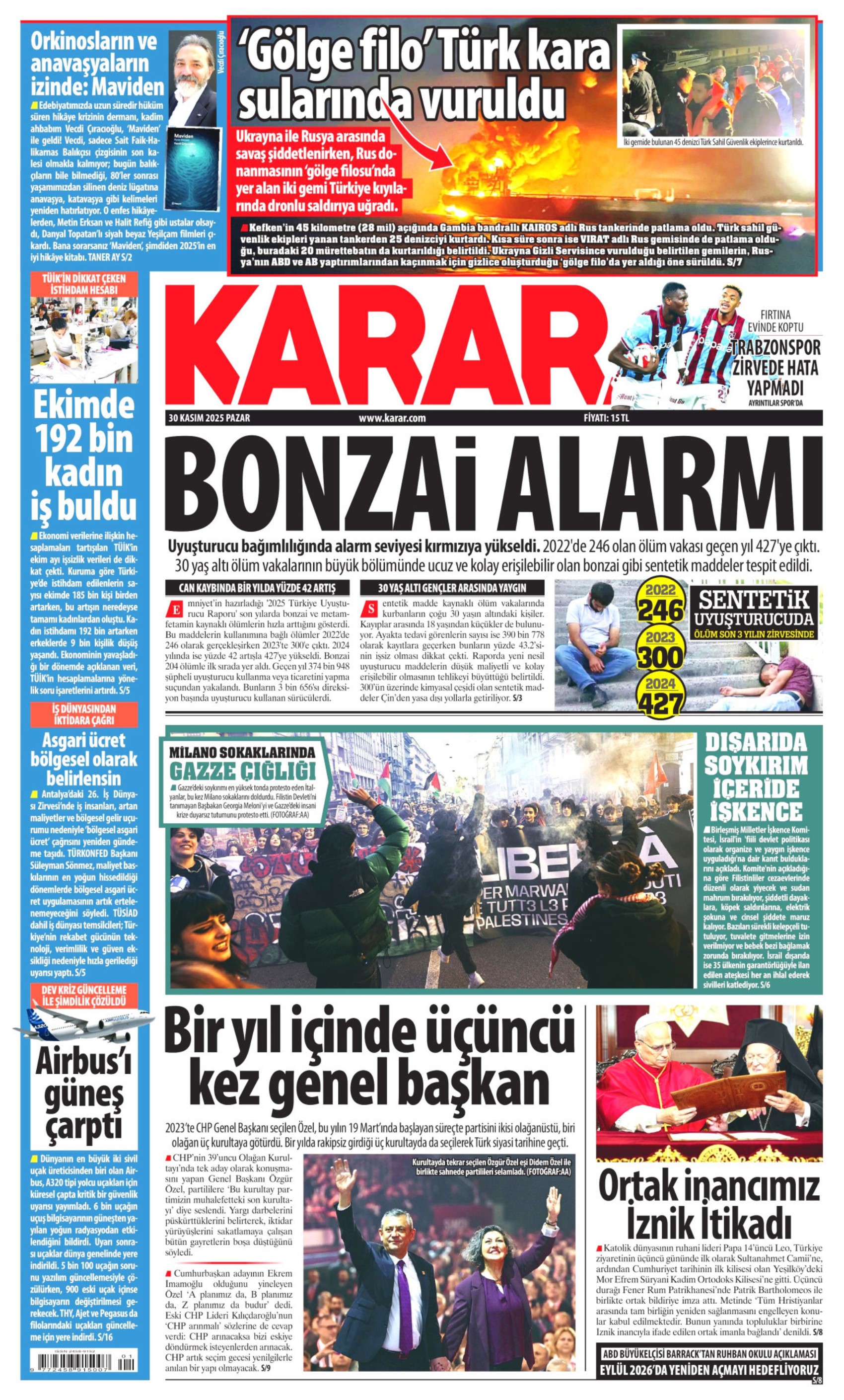 Özgür Özel 4. kez Genel Başkan: Gazeteler, CHP'nin 39. Olağan Kurultayı'nı nasıl gördü? (30 Kasım 2025 gazete manşetleri)