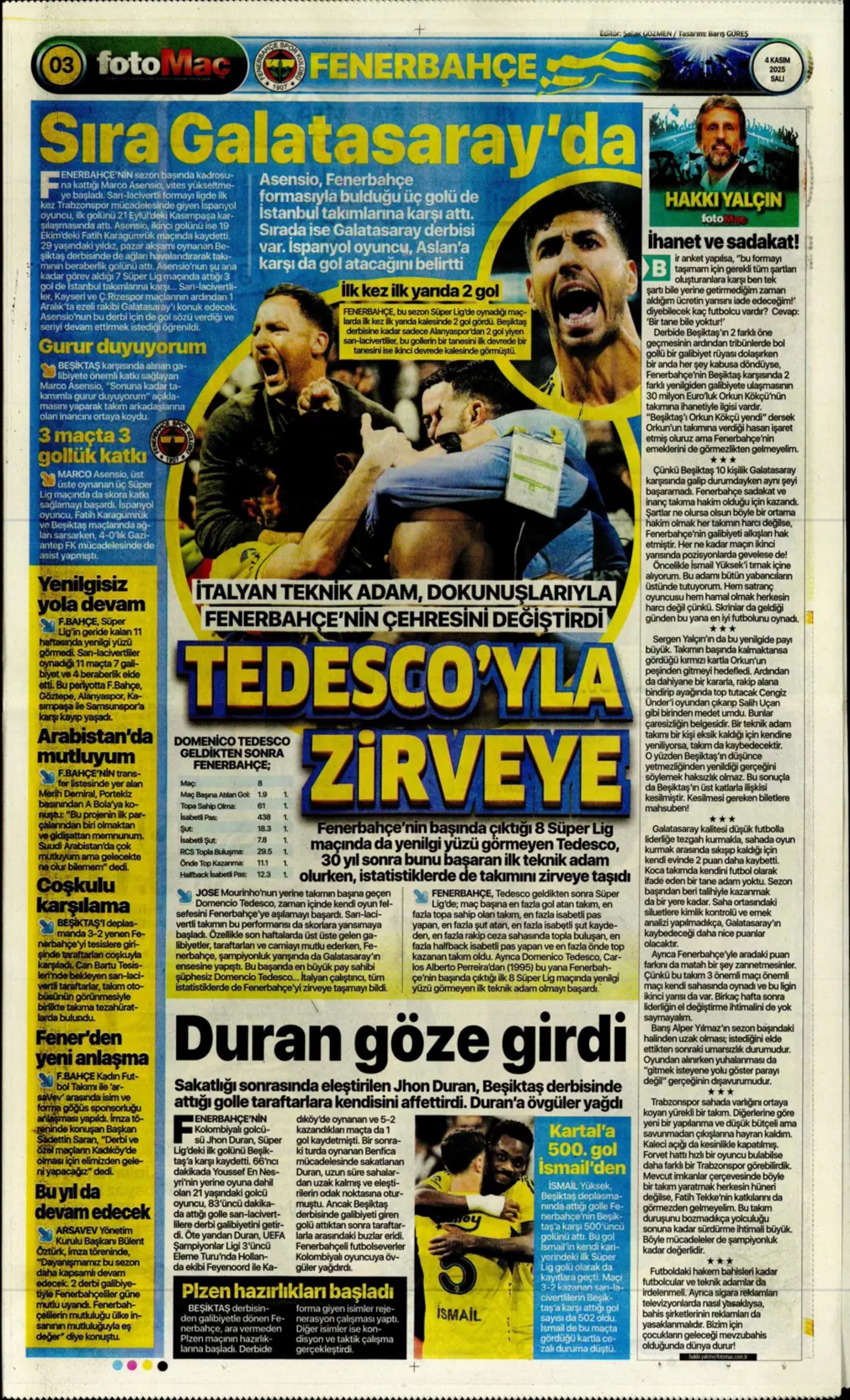 Sporda günün manşetleri... Beşiktaş'ta derbi mağlubiyeti sonrası kritik zirve!