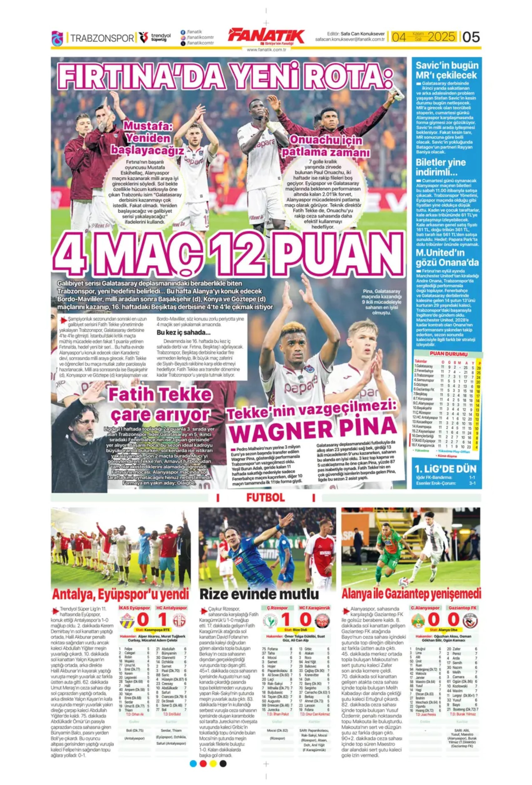 Sporda günün manşetleri... Beşiktaş'ta derbi mağlubiyeti sonrası kritik zirve!