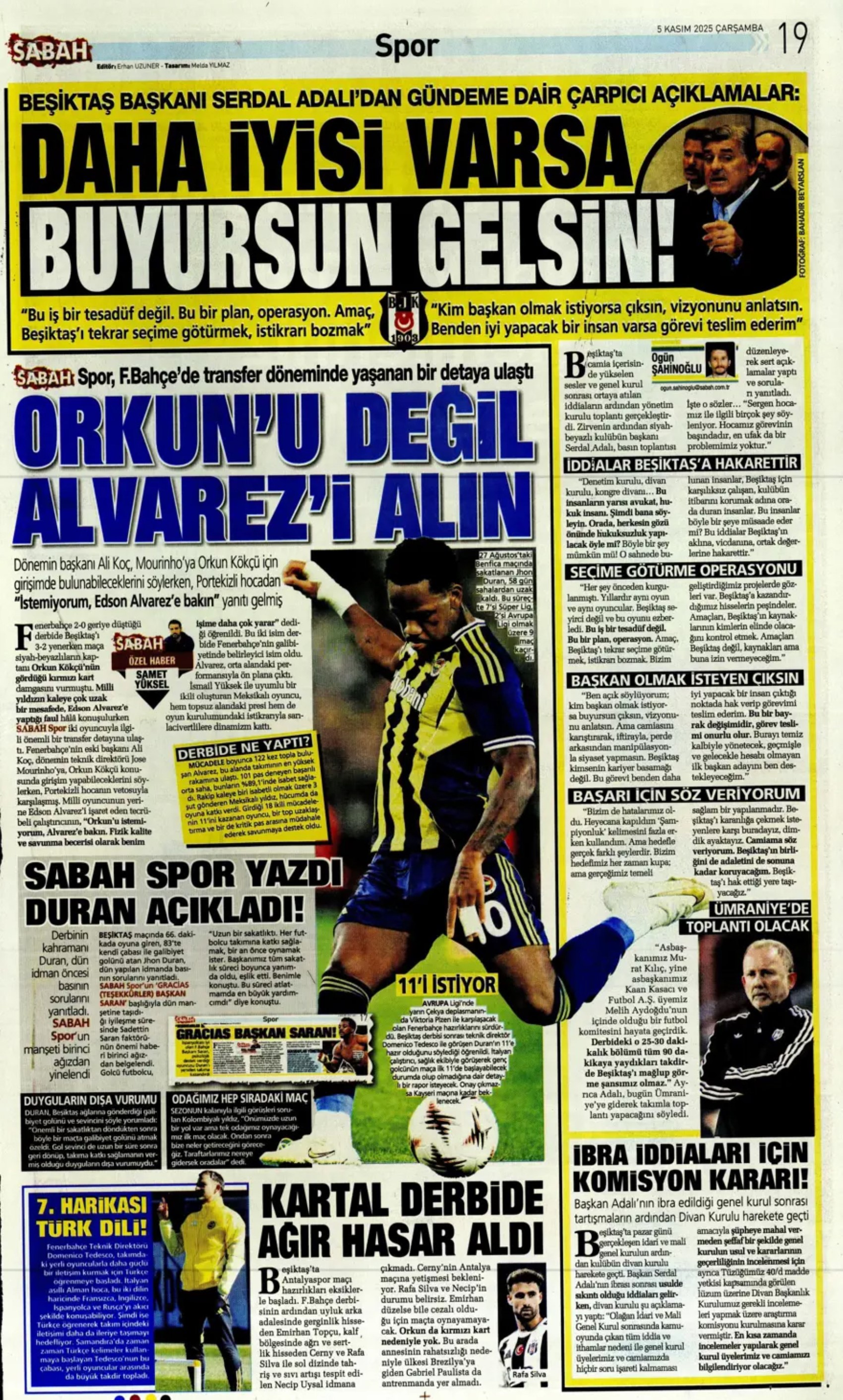 Sporda günün manşetleri... Beşiktaş'ta 141 milyon euroluk fiyasko