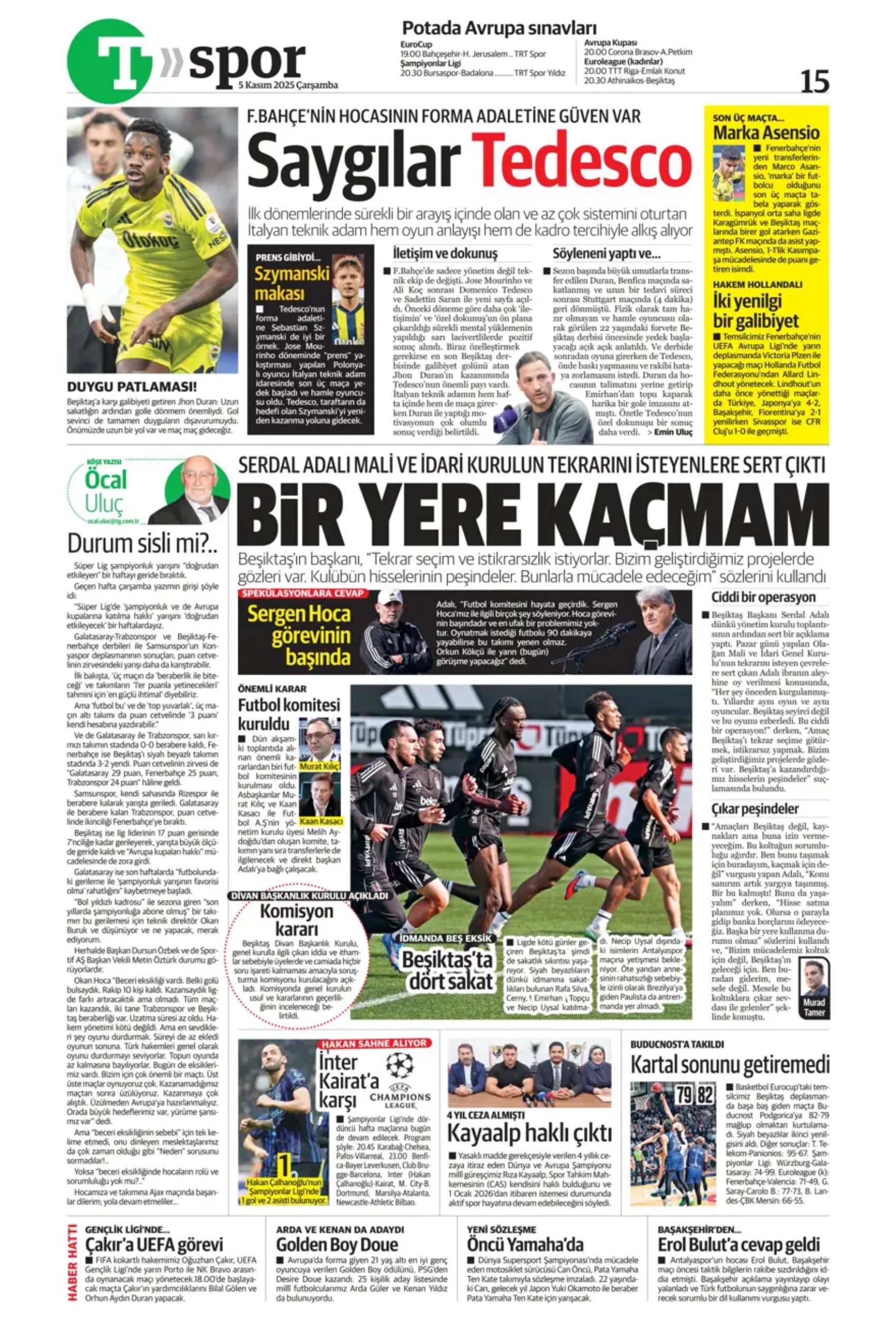 Sporda günün manşetleri... Beşiktaş'ta 141 milyon euroluk fiyasko