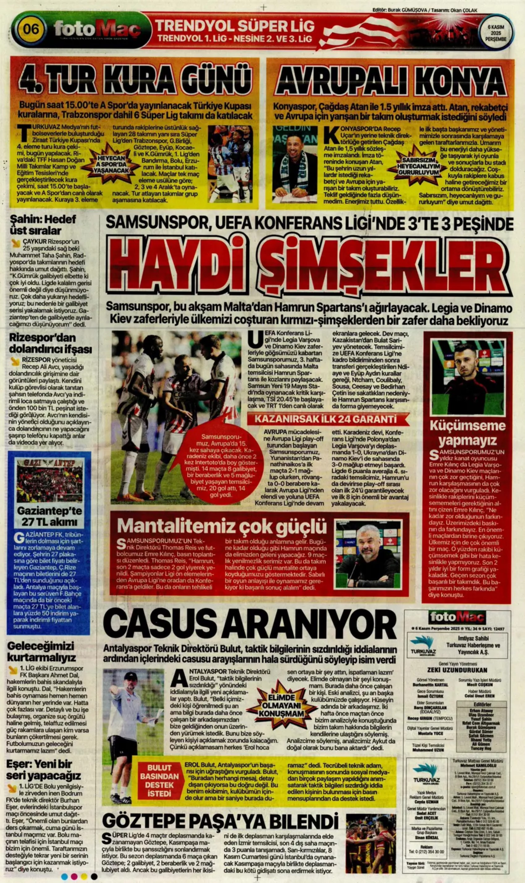 Sporda günün manşetleri... Devler Ligi'nde maskeli balo